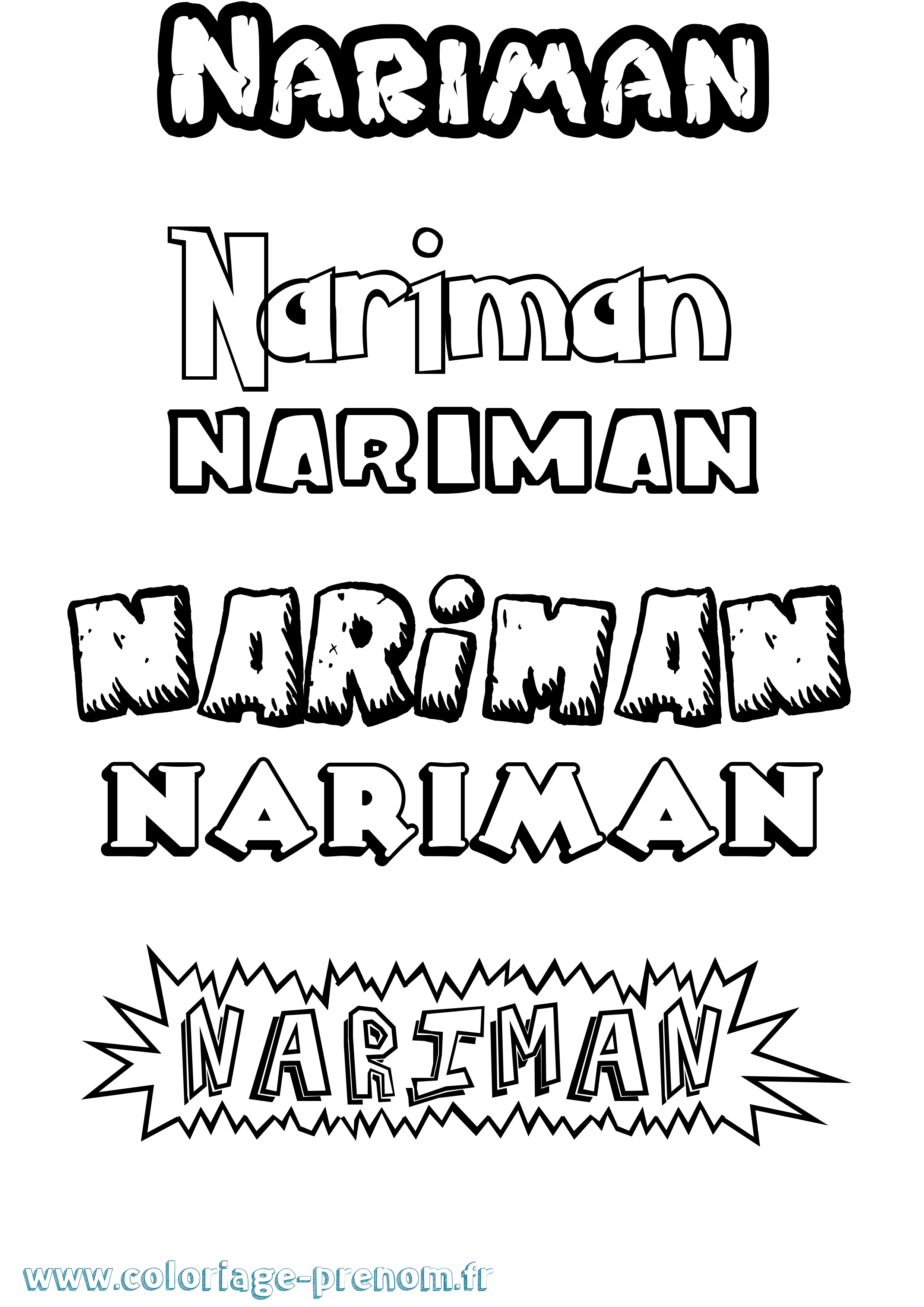 Coloriage Nariman Dessin Animé Coloriage prénom Nariman Dessin Animé