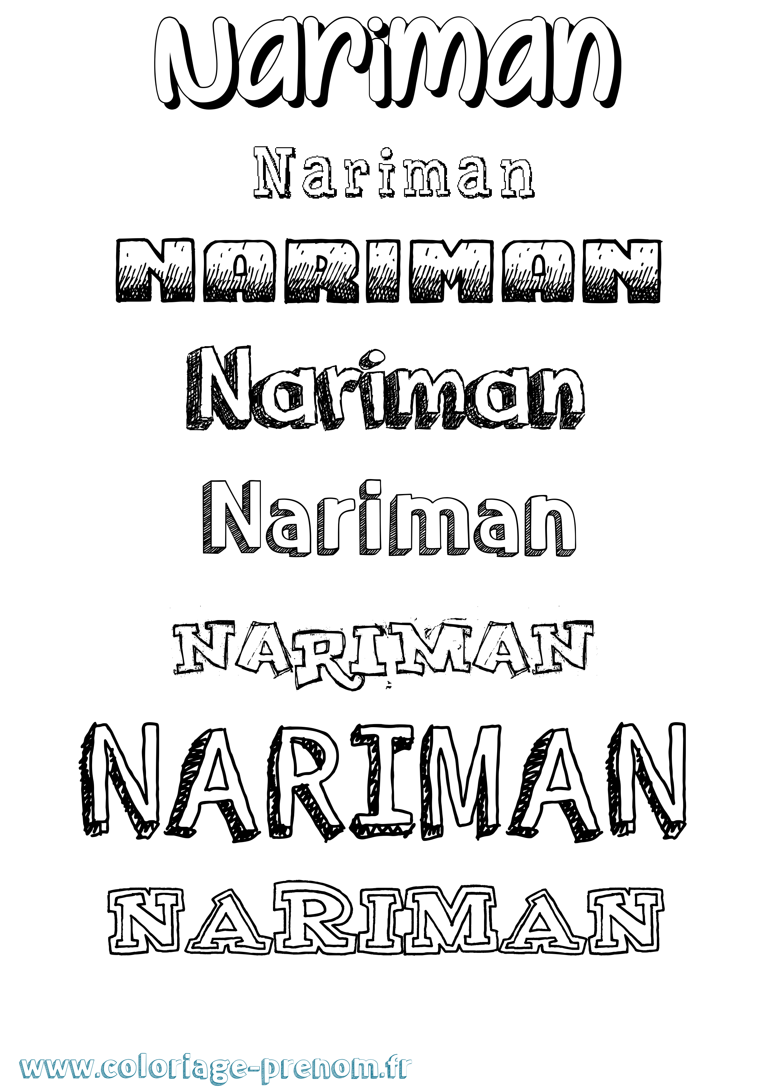 Coloriage Nariman Dessiné Coloriage prénom Nariman Dessiné