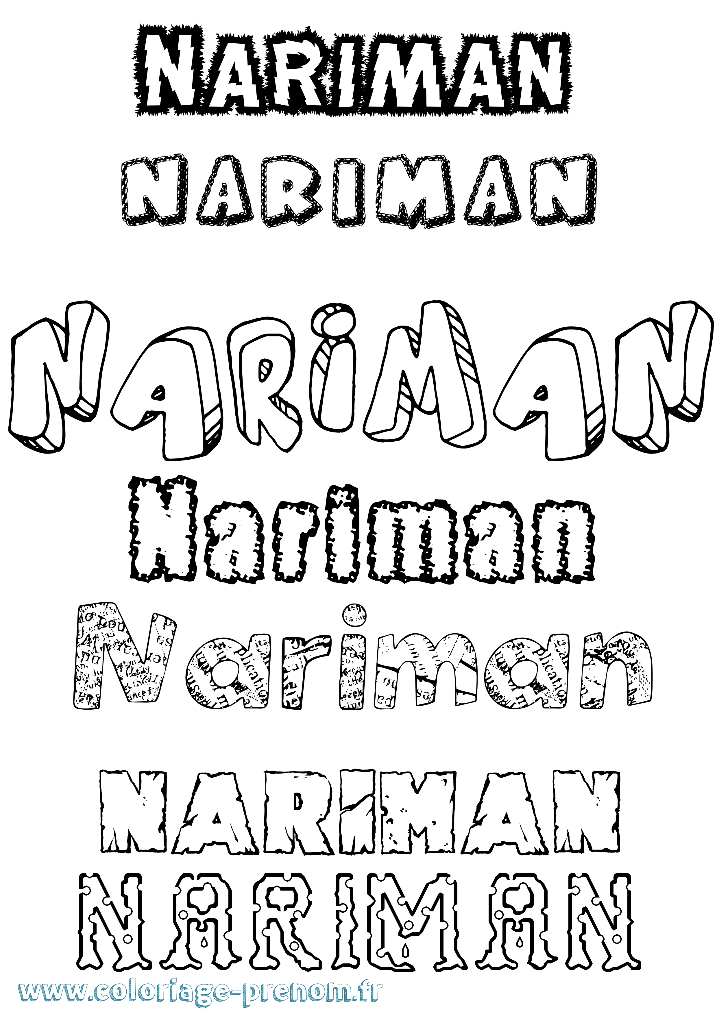 Coloriage Nariman Destructuré Coloriage prénom Nariman Destructuré
