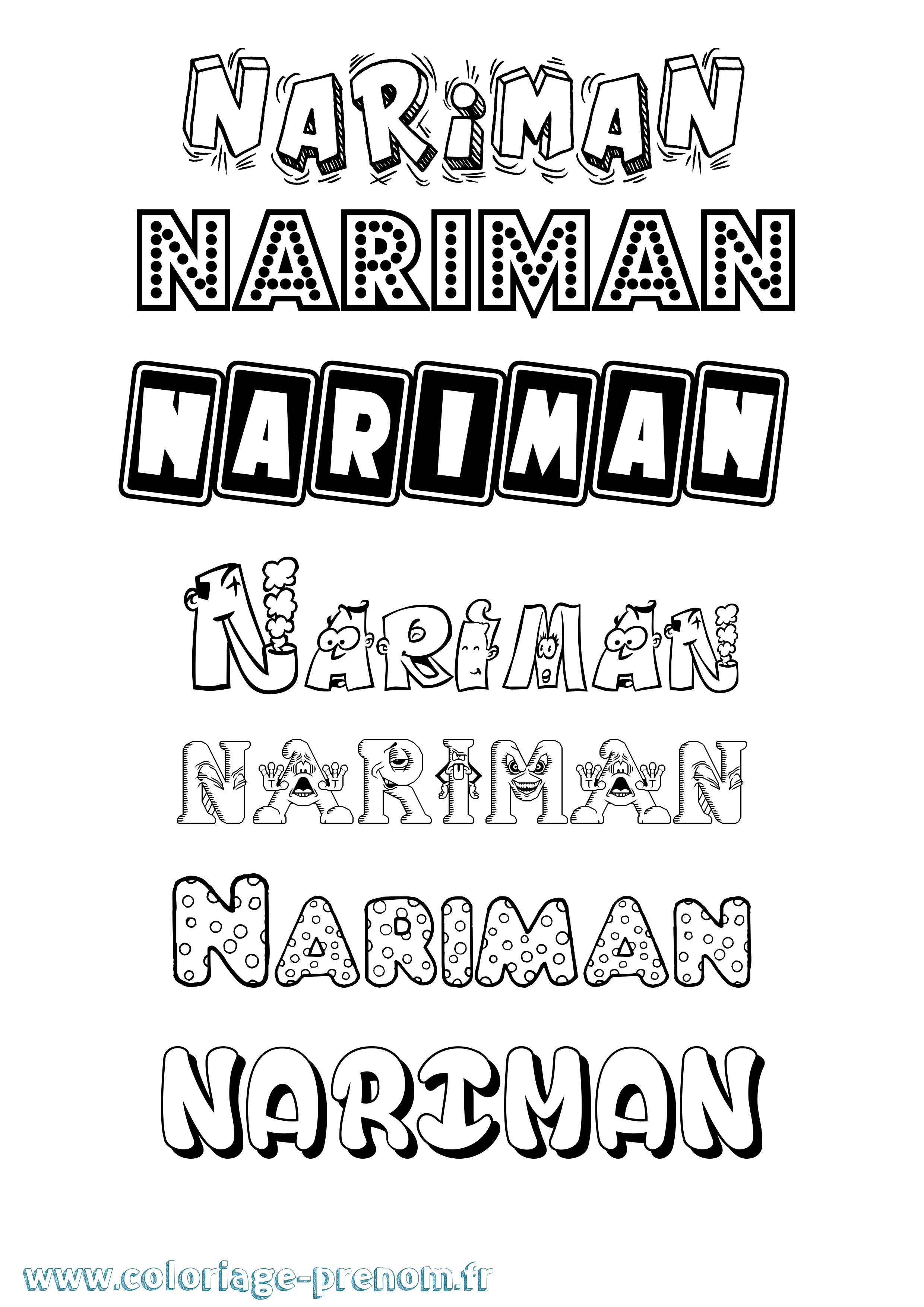 Coloriage Nariman Fun Coloriage prénom Nariman Fun