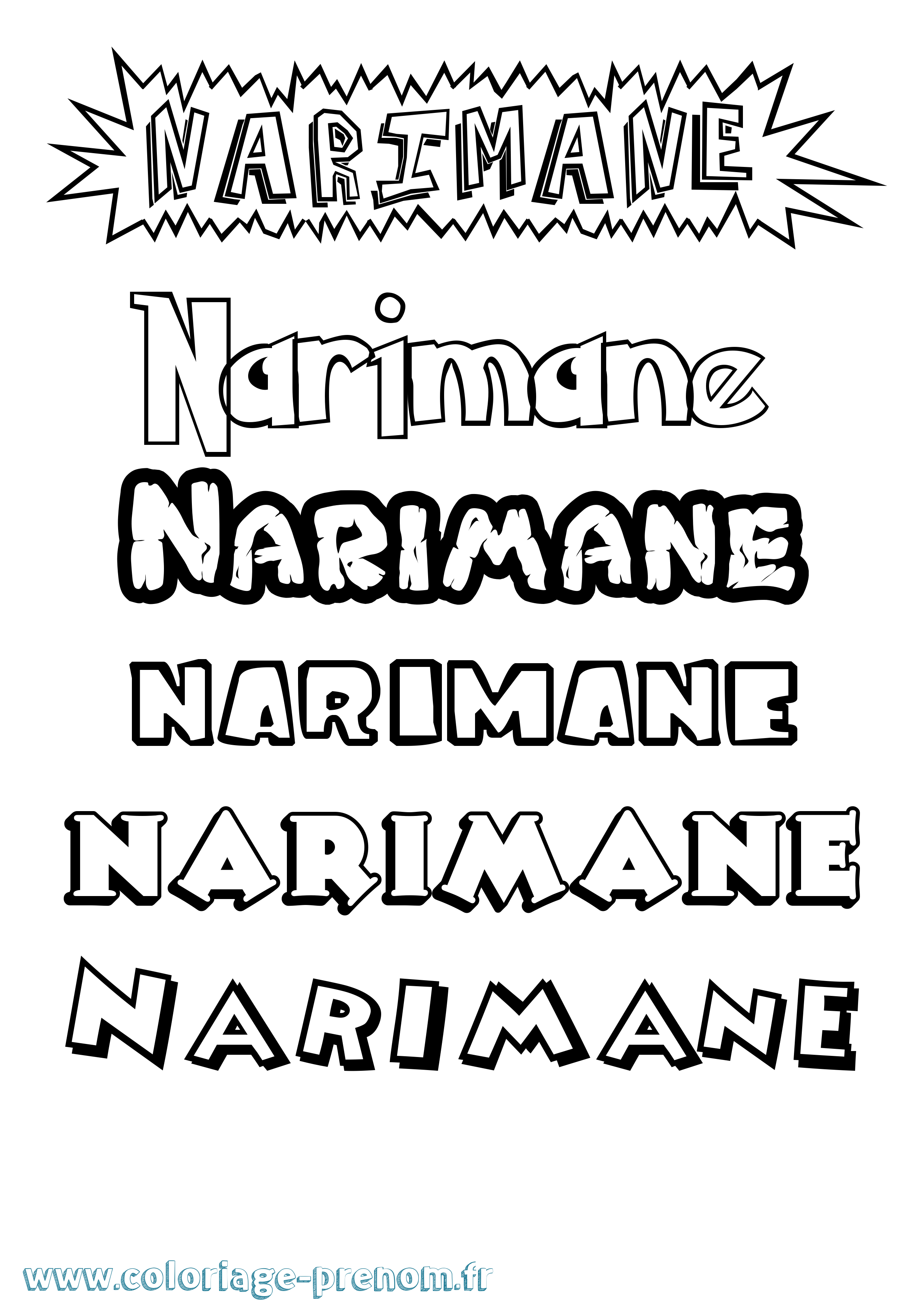 Coloriage Narimane Dessin Animé Coloriage prénom Narimane Dessin Animé