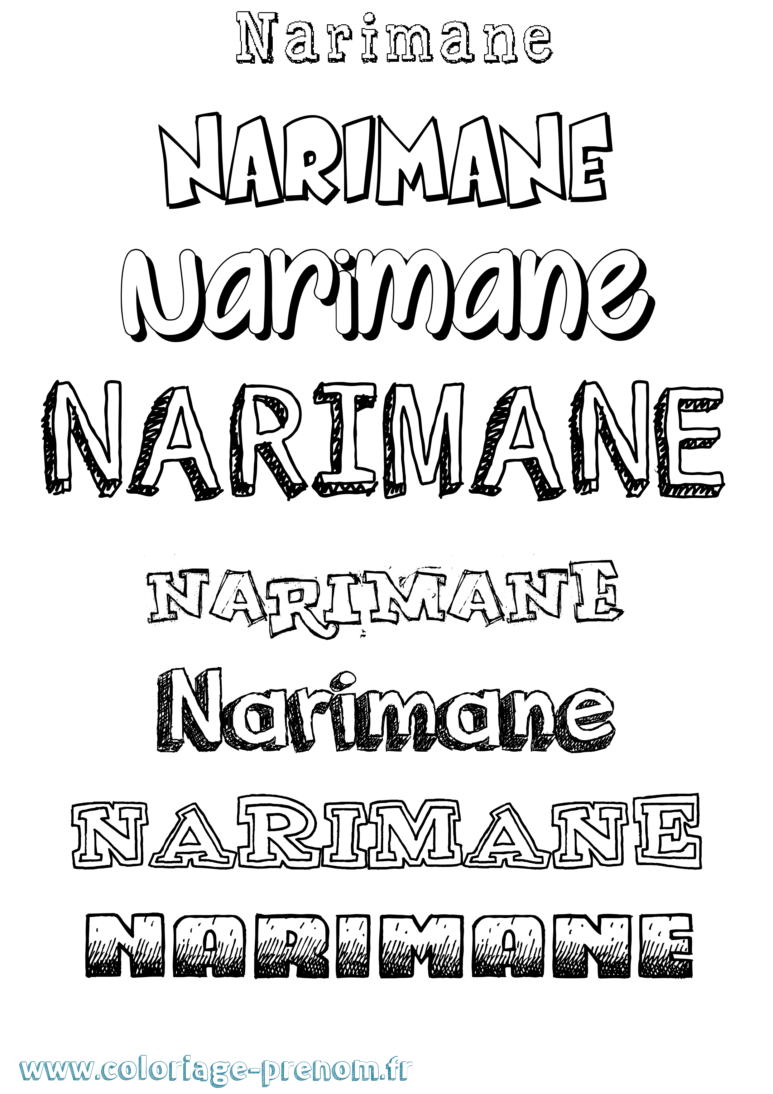 Coloriage Narimane Dessiné Coloriage prénom Narimane Dessiné