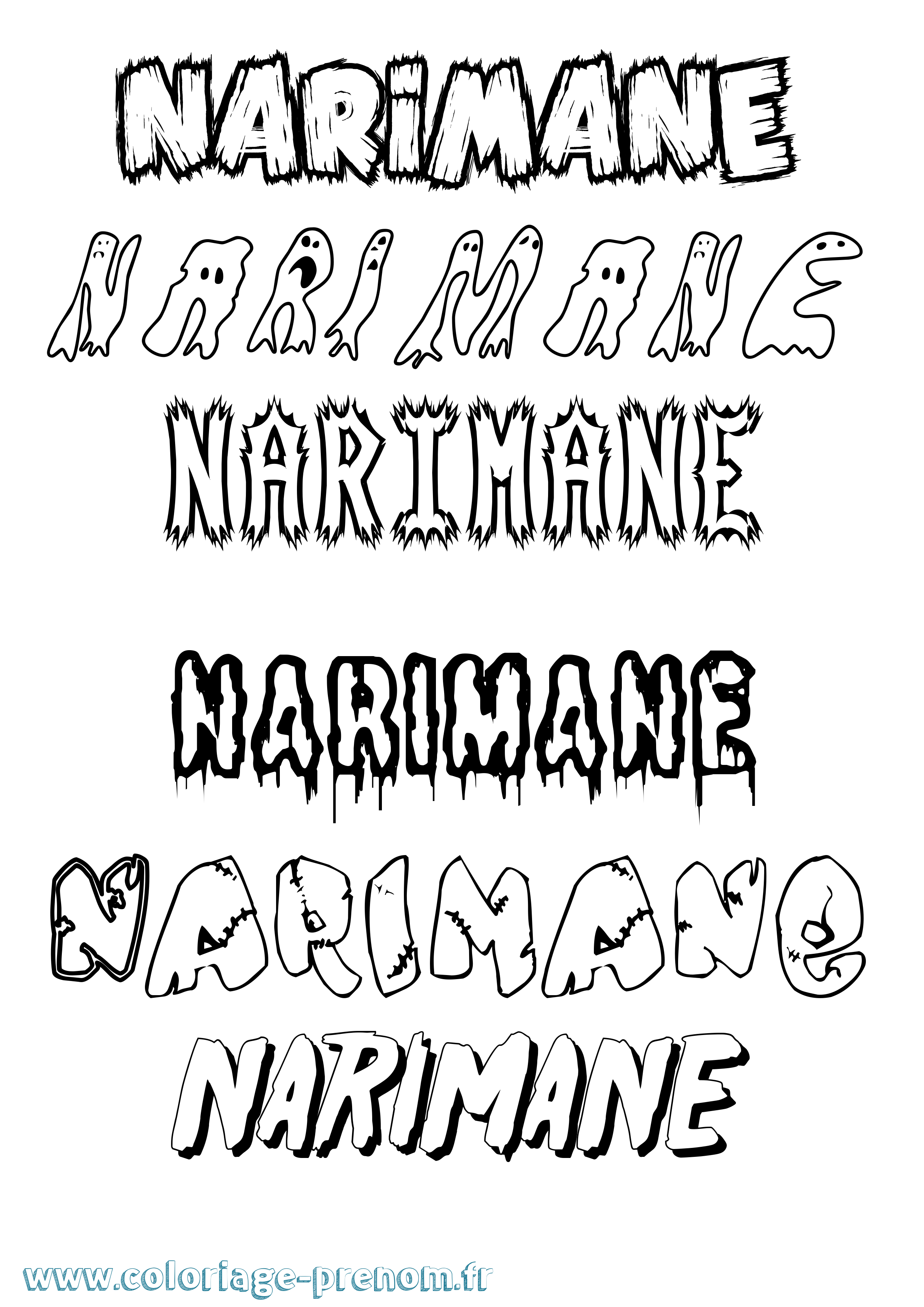 Coloriage Narimane Frisson Coloriage prénom Narimane Frisson