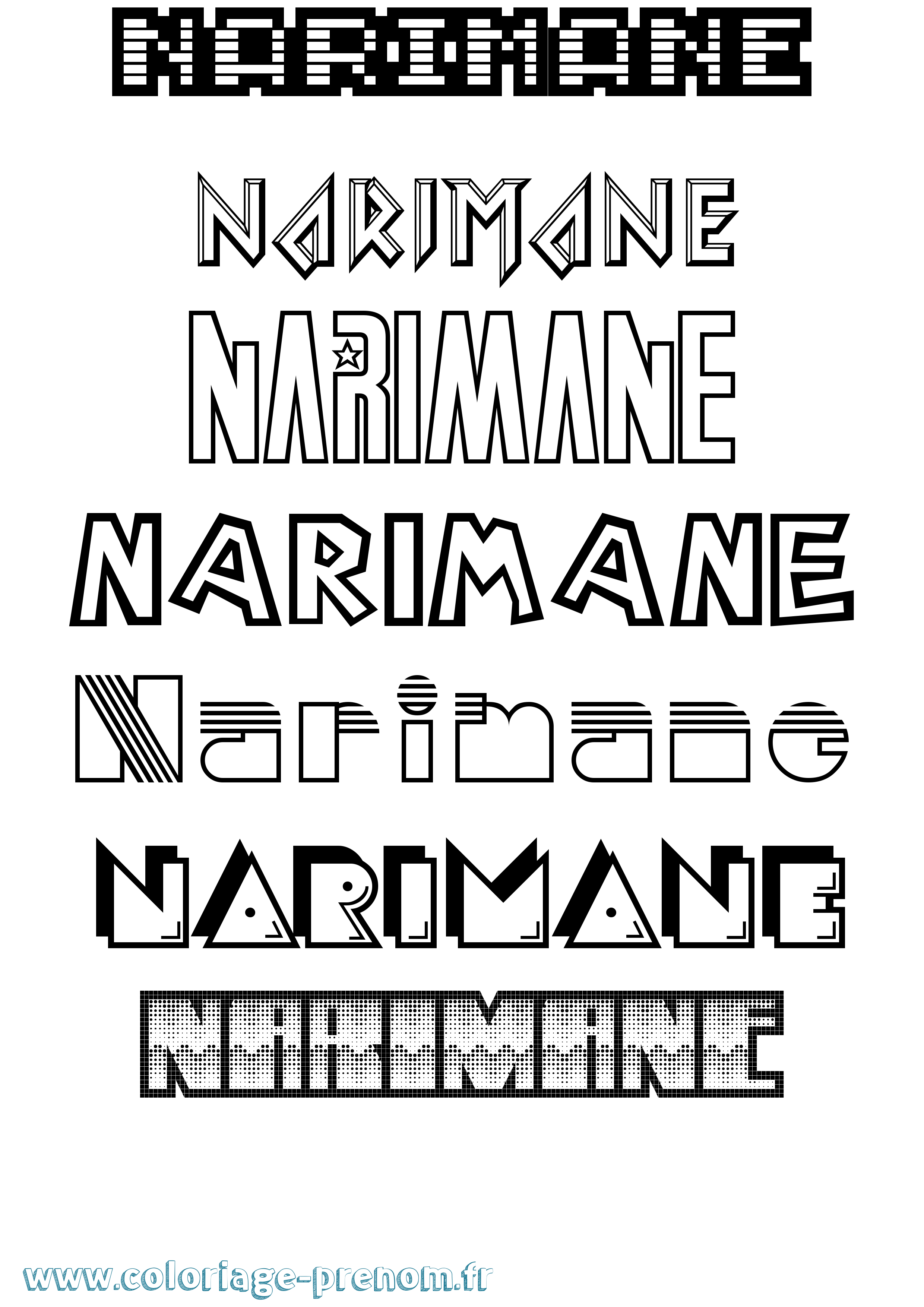 Coloriage Narimane Jeux Vidéos Coloriage prénom Narimane Jeux Vidéos