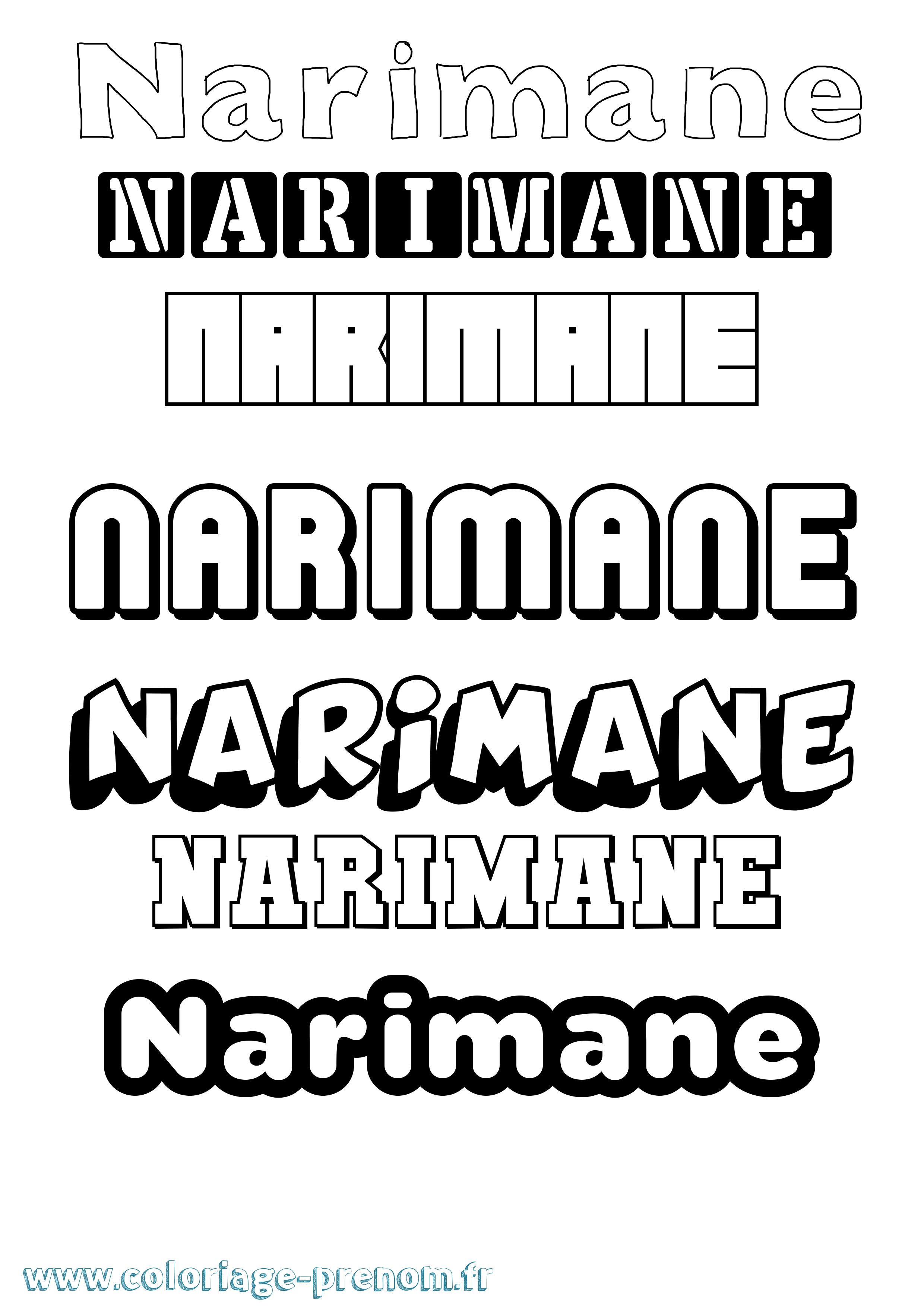 Coloriage Narimane Simple Coloriage prénom Narimane Simple