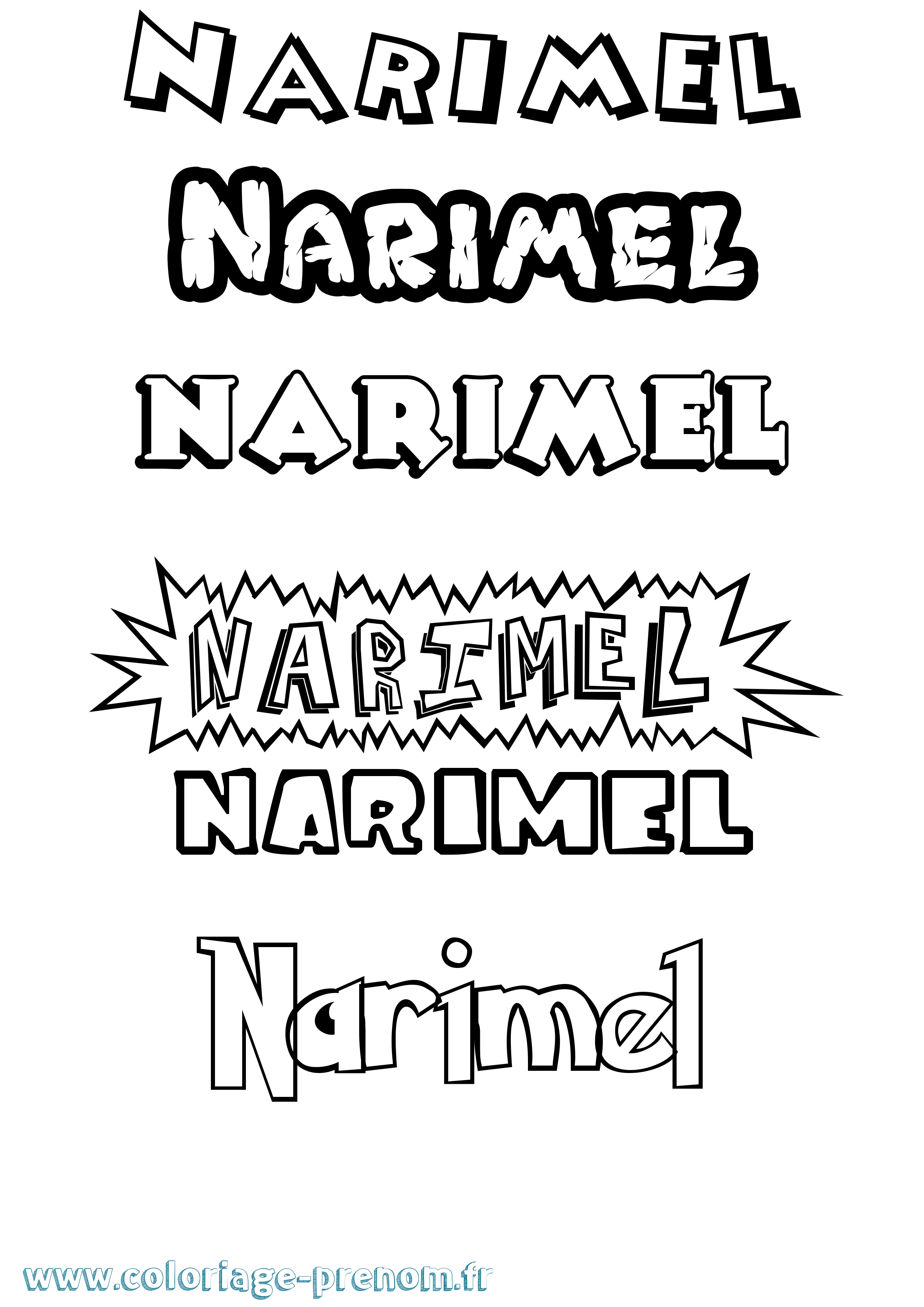 Coloriage Narimel Dessin Animé Coloriage prénom Narimel Dessin Animé