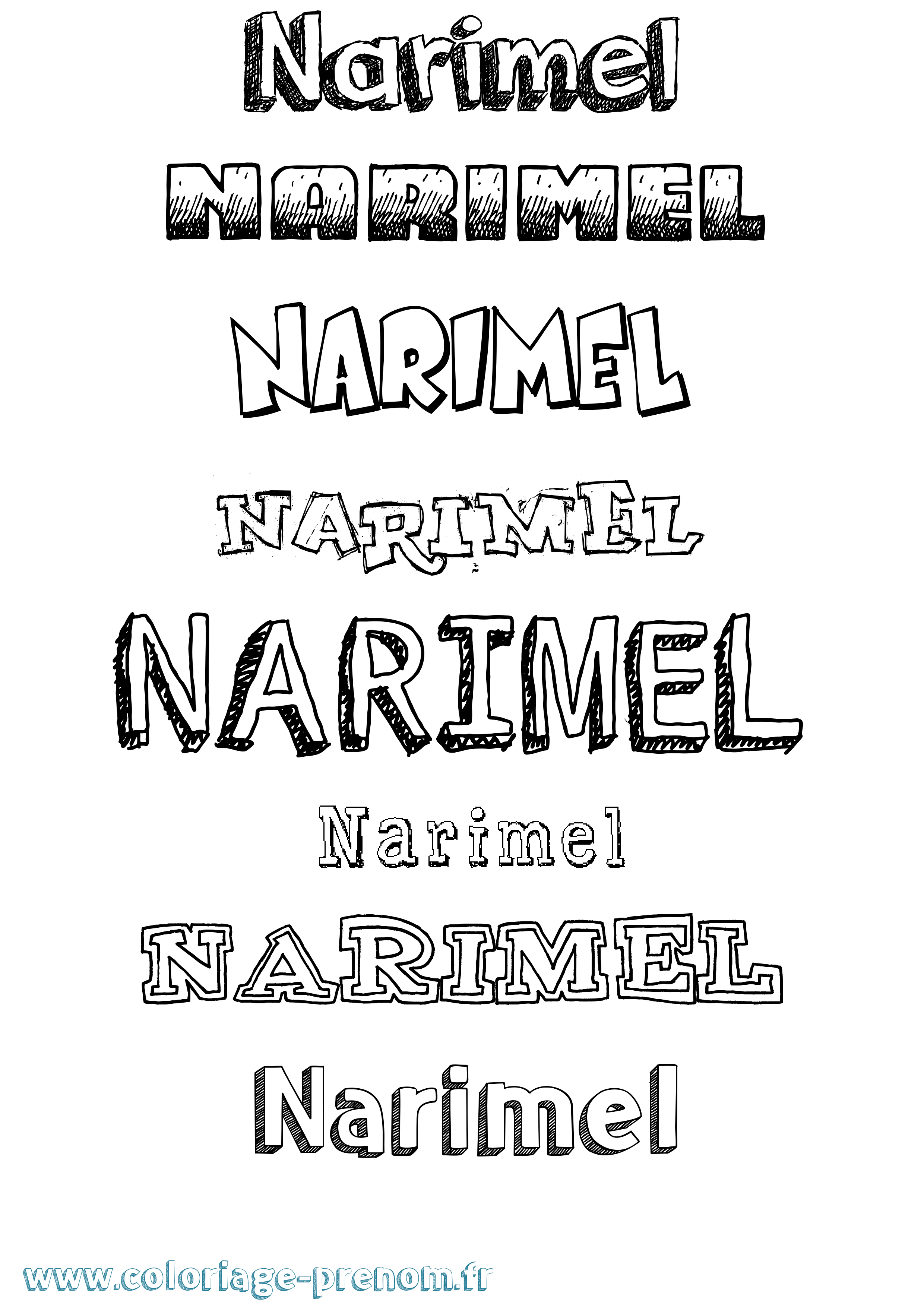 Coloriage Narimel Dessiné Coloriage prénom Narimel Dessiné
