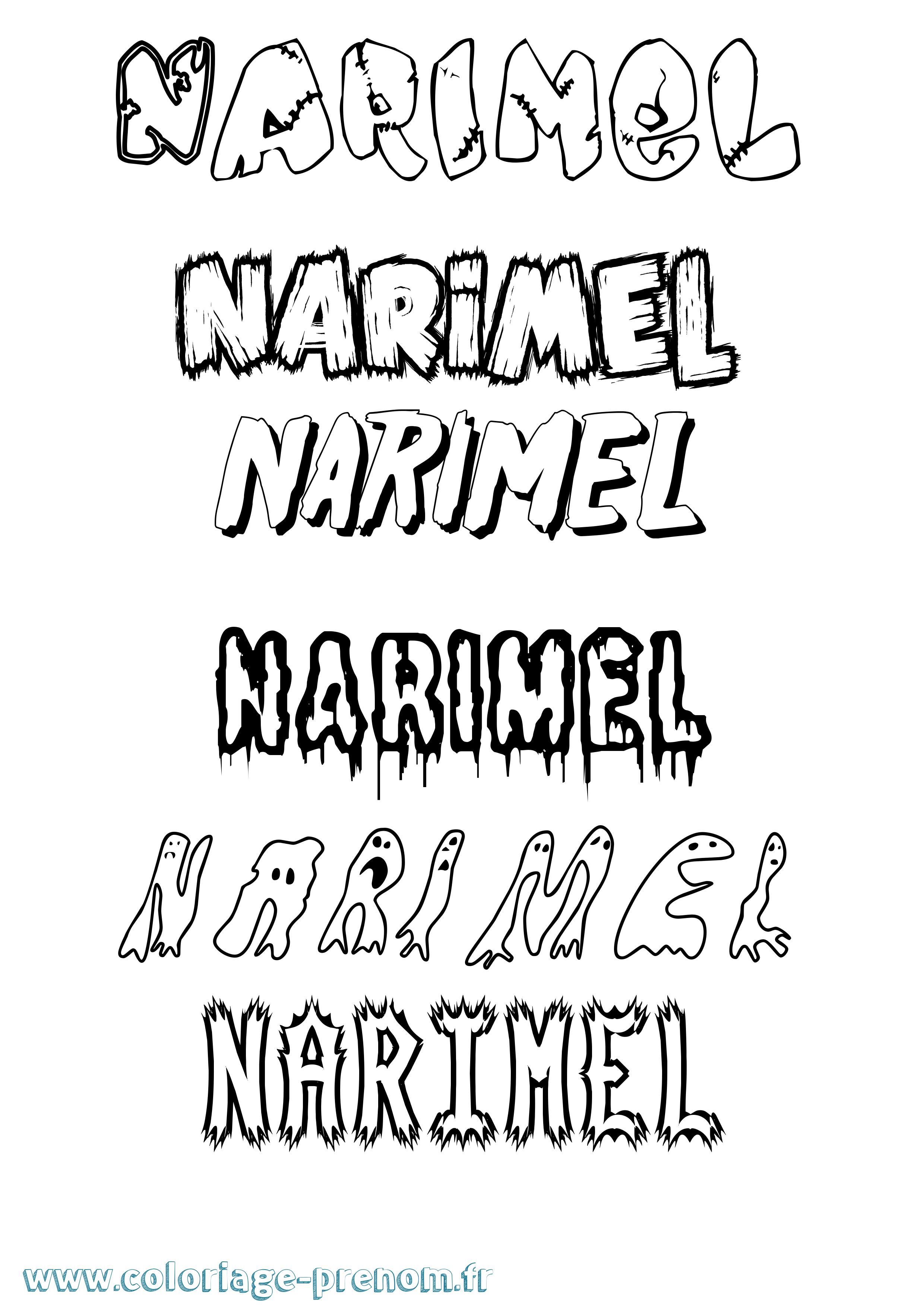 Coloriage Narimel Frisson Coloriage prénom Narimel Frisson