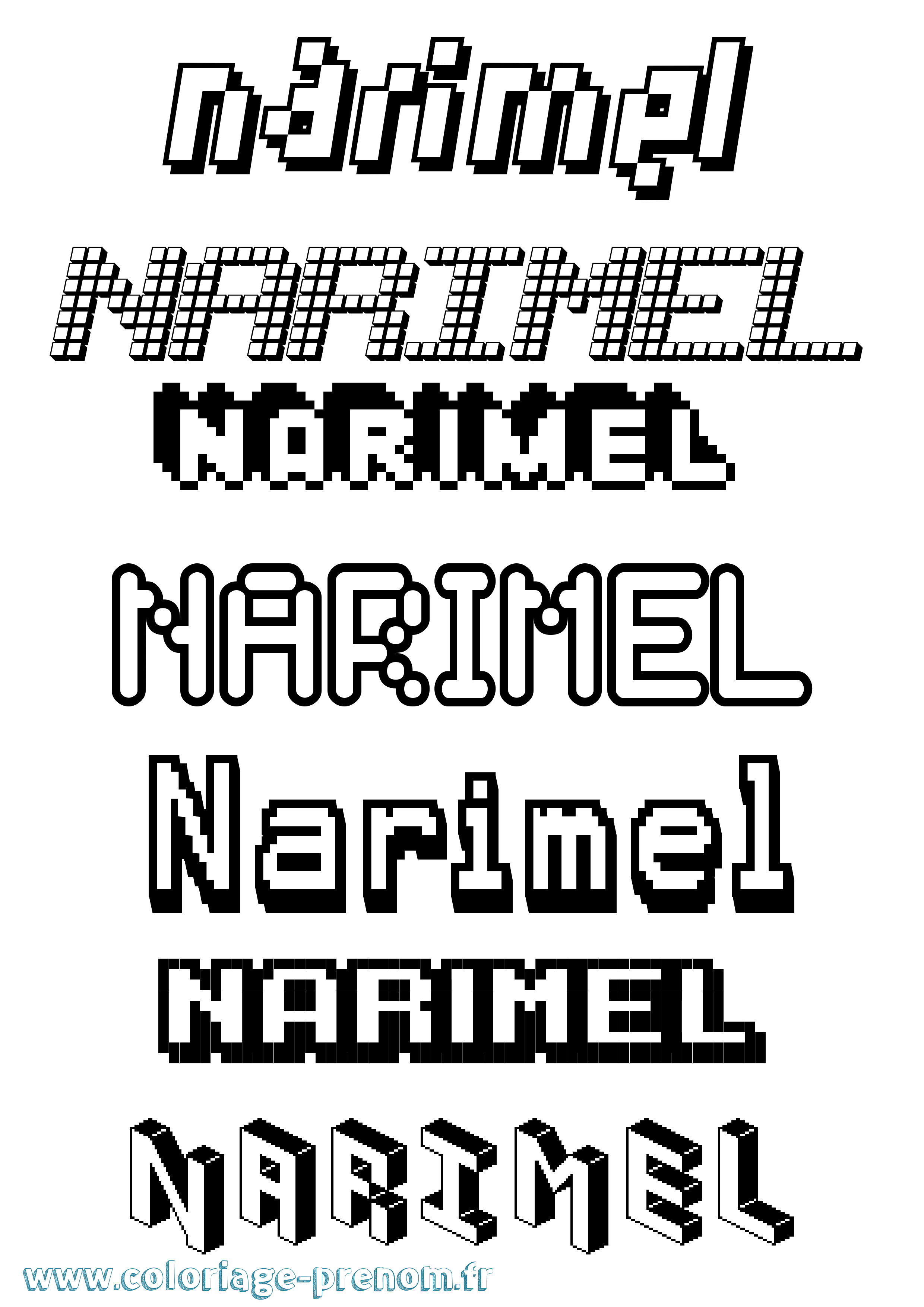Coloriage Narimel Pixel Coloriage prénom Narimel Pixel
