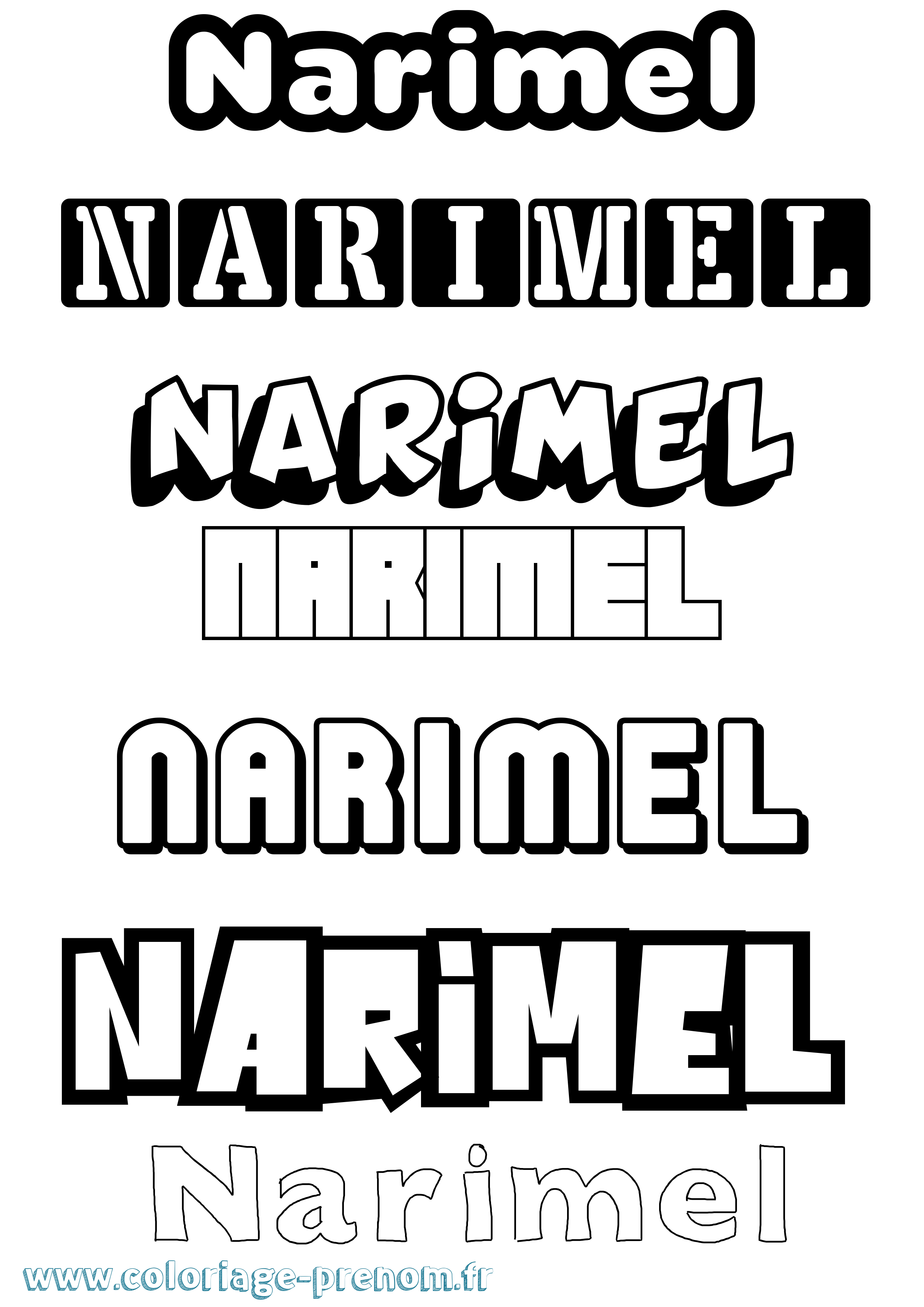 Coloriage Narimel Simple Coloriage prénom Narimel Simple