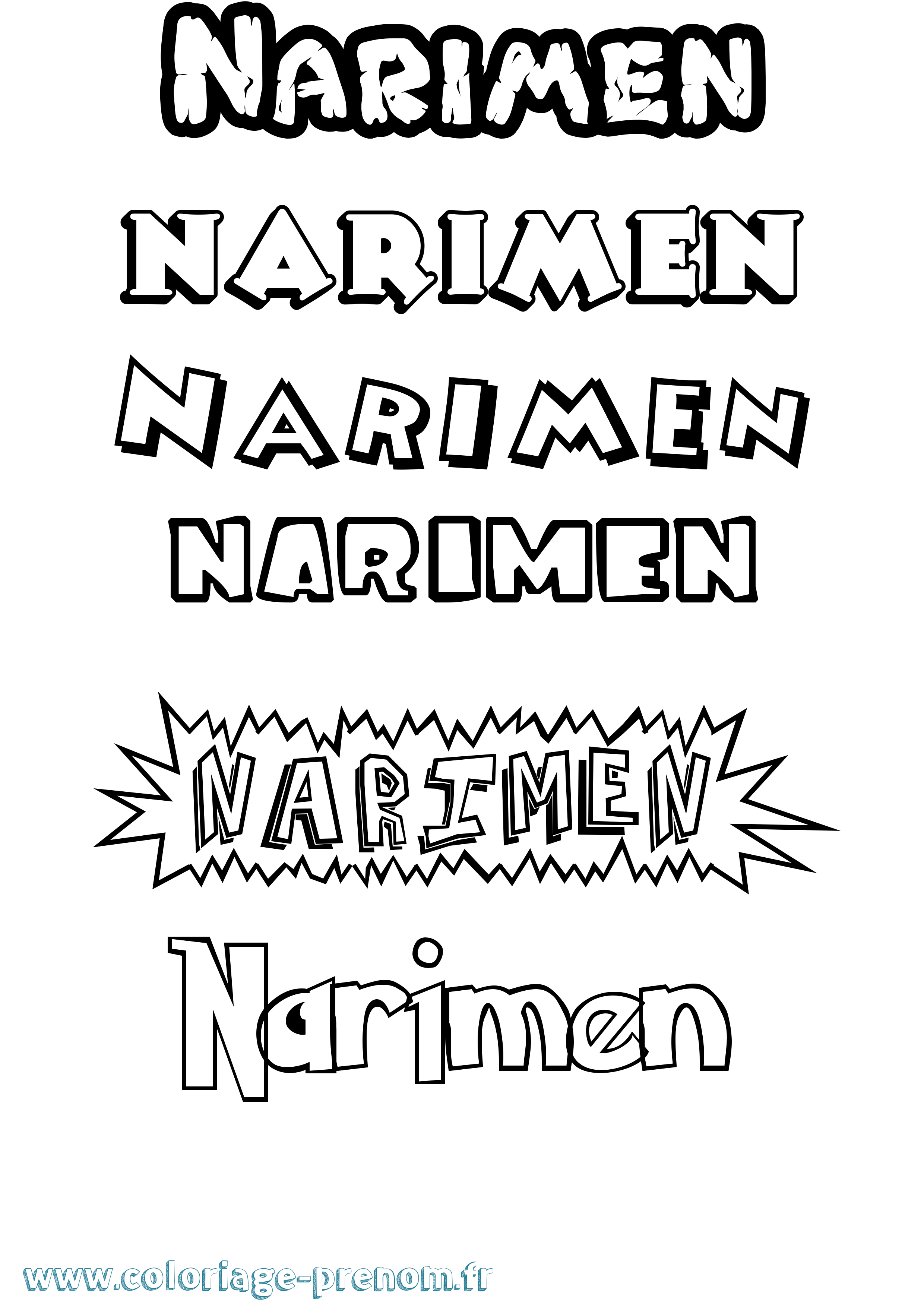 Coloriage Narimen Dessin Animé Coloriage prénom Narimen Dessin Animé