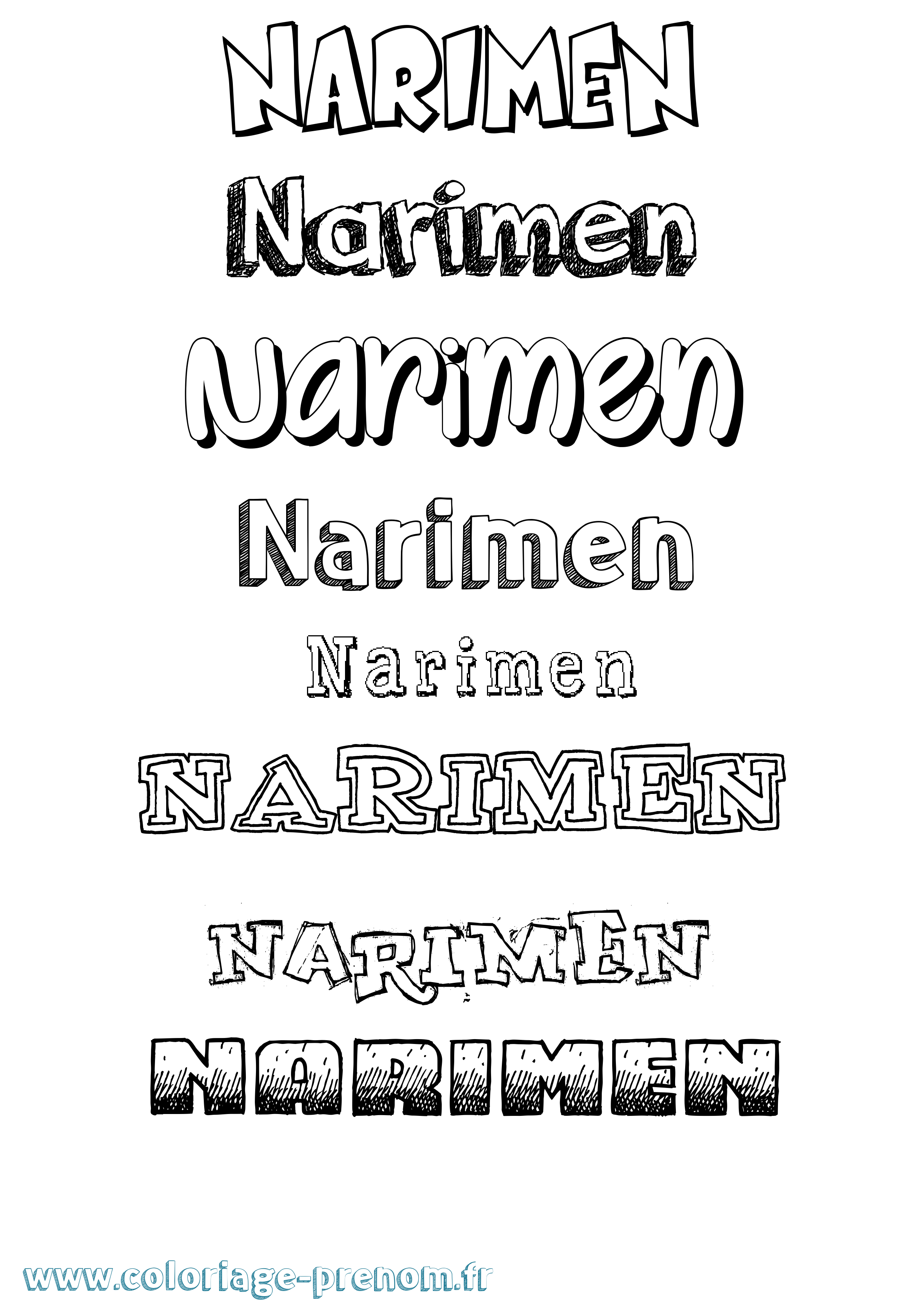 Coloriage Narimen Dessiné Coloriage prénom Narimen Dessiné
