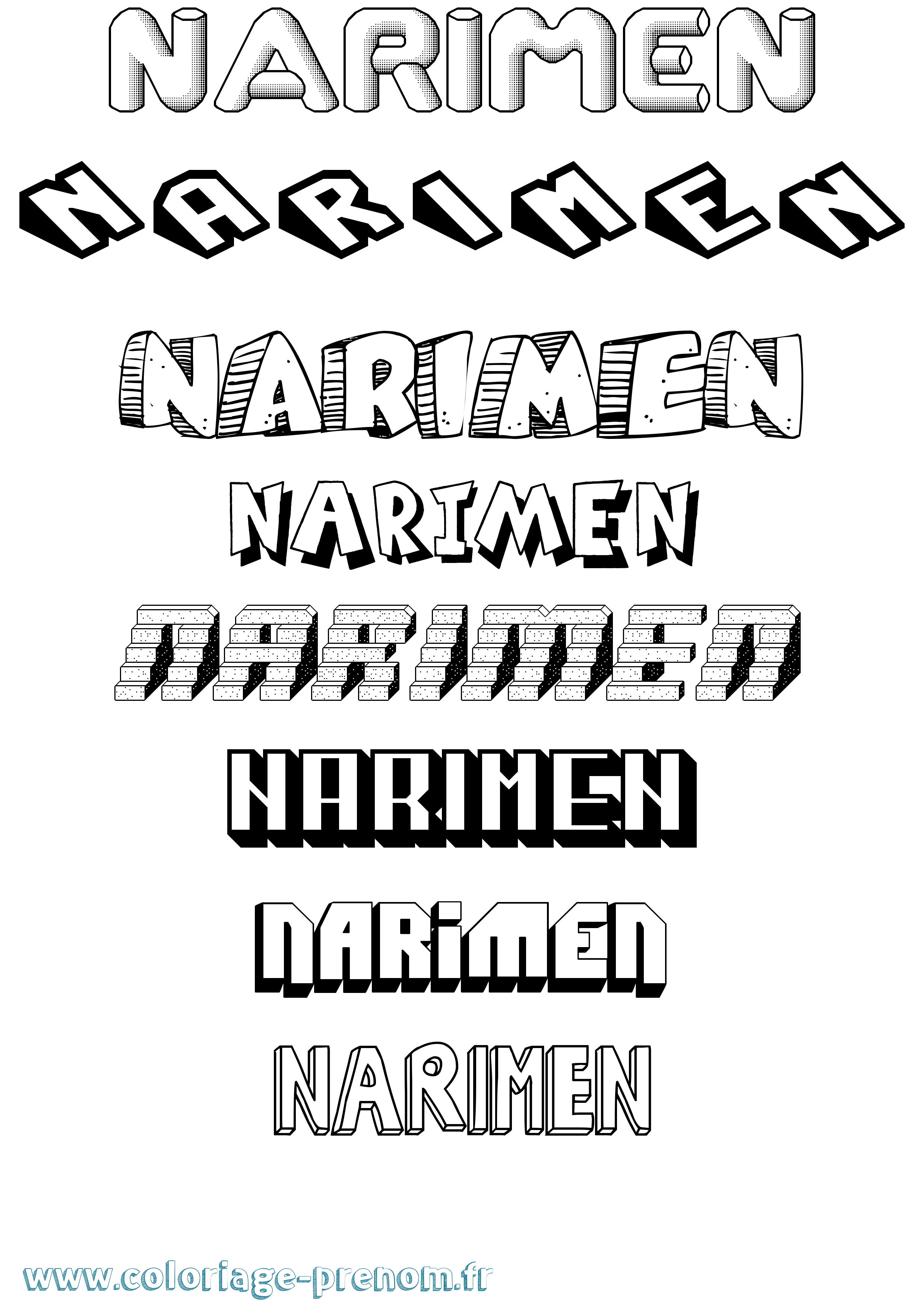 Coloriage Narimen Effet 3D Coloriage prénom Narimen Effet 3D