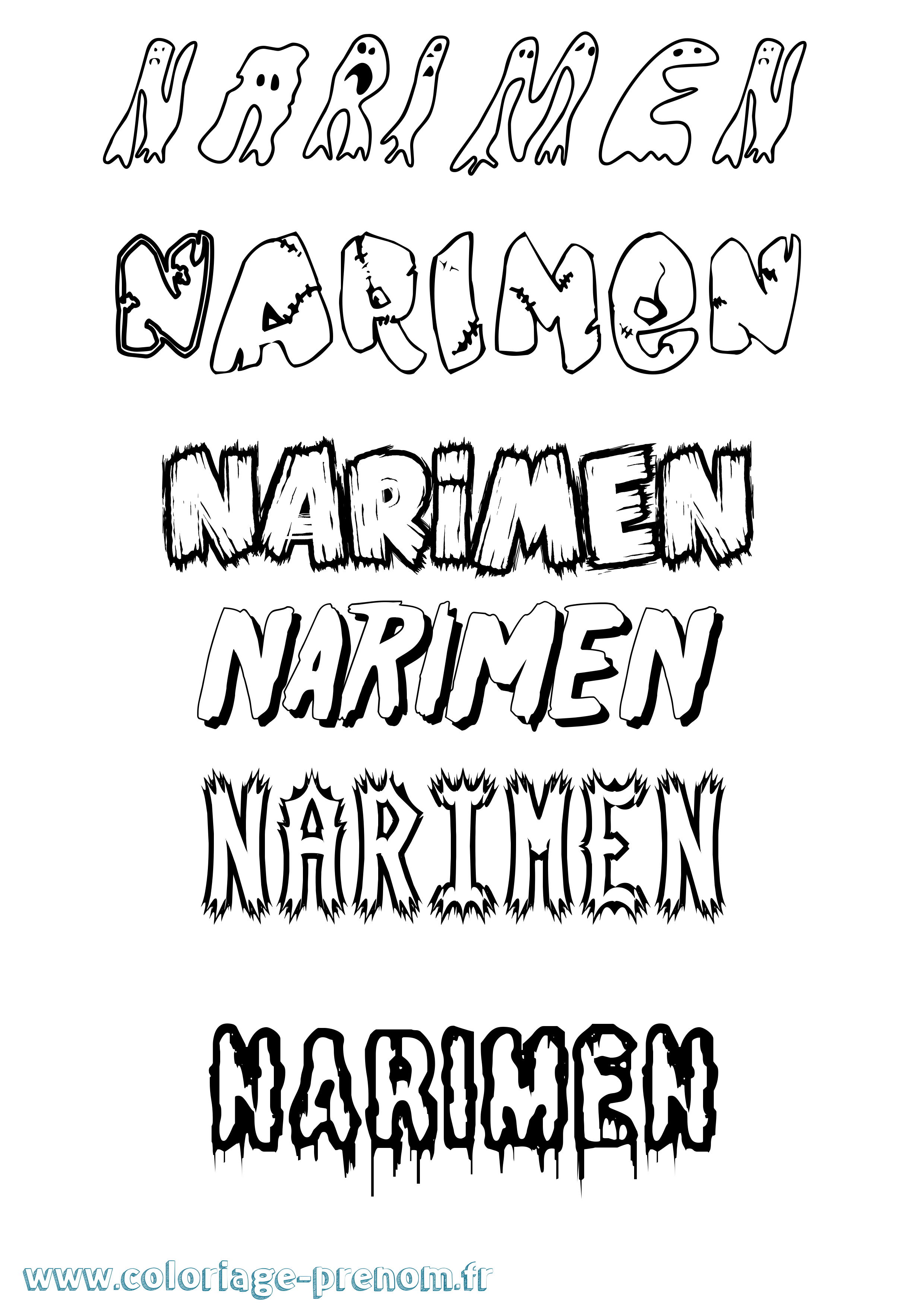 Coloriage Narimen Frisson Coloriage prénom Narimen Frisson