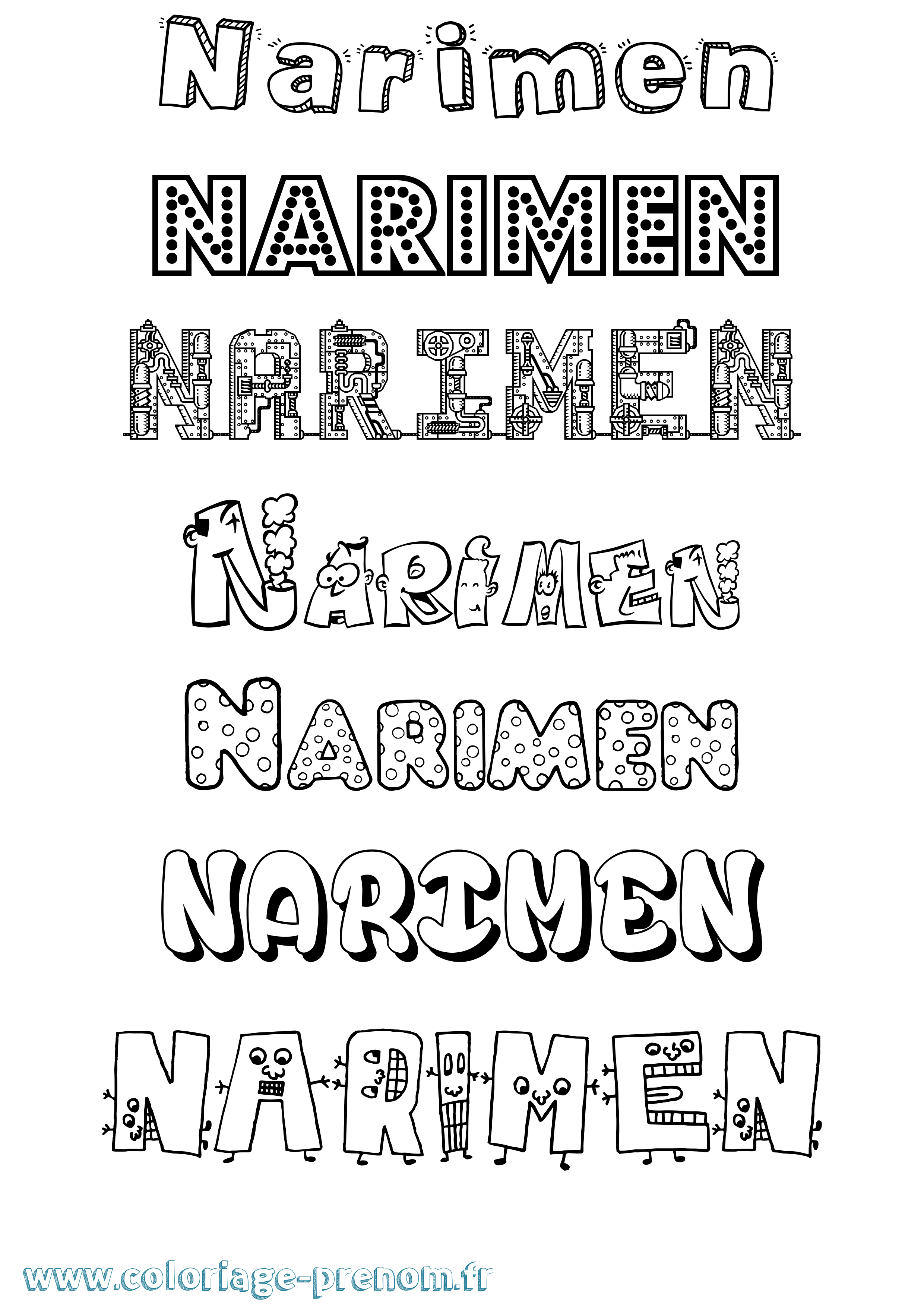 Coloriage Narimen Fun Coloriage prénom Narimen Fun