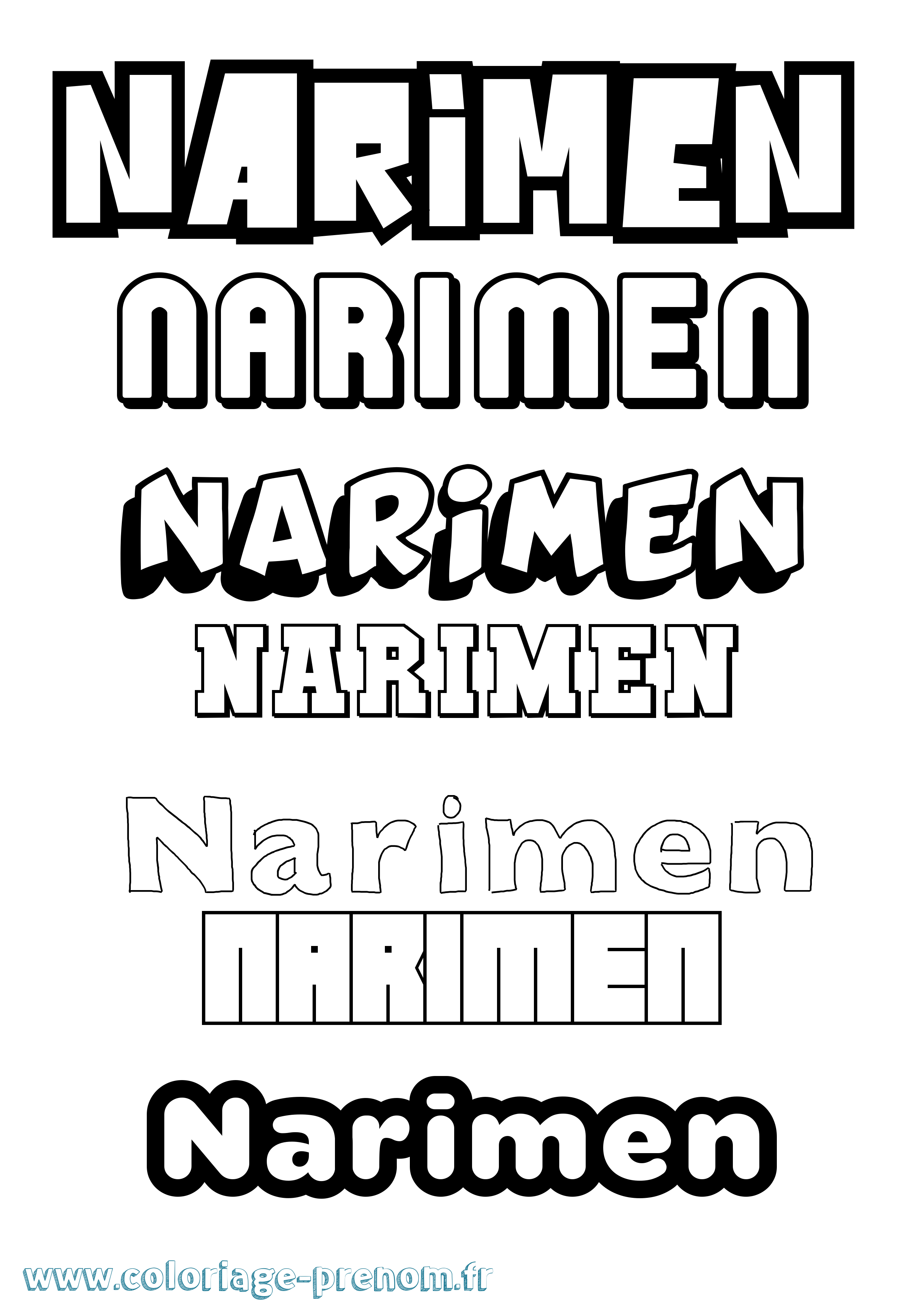 Coloriage Narimen Simple Coloriage prénom Narimen Simple