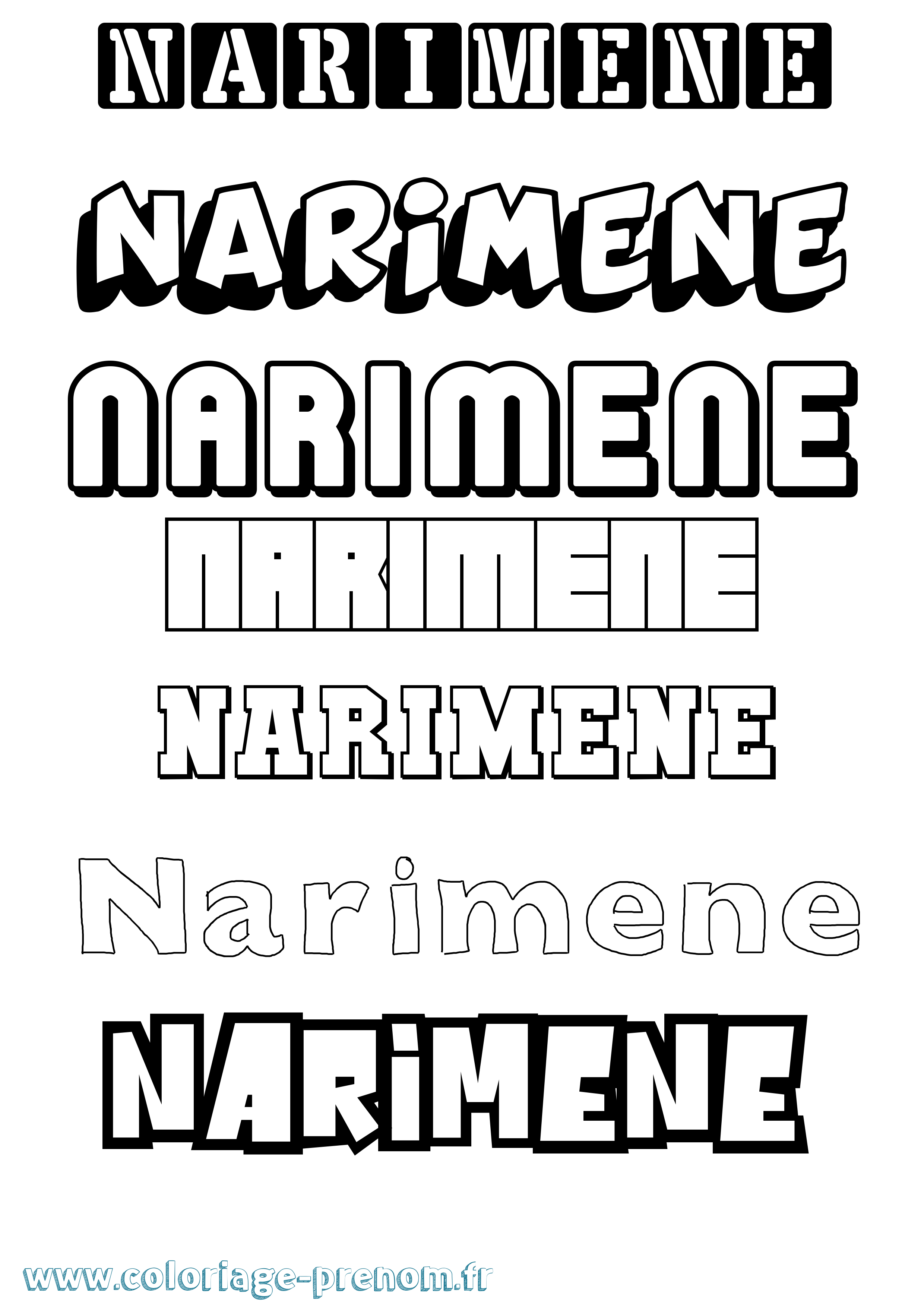 Coloriage Narimene Simple Coloriage prénom Narimene Simple