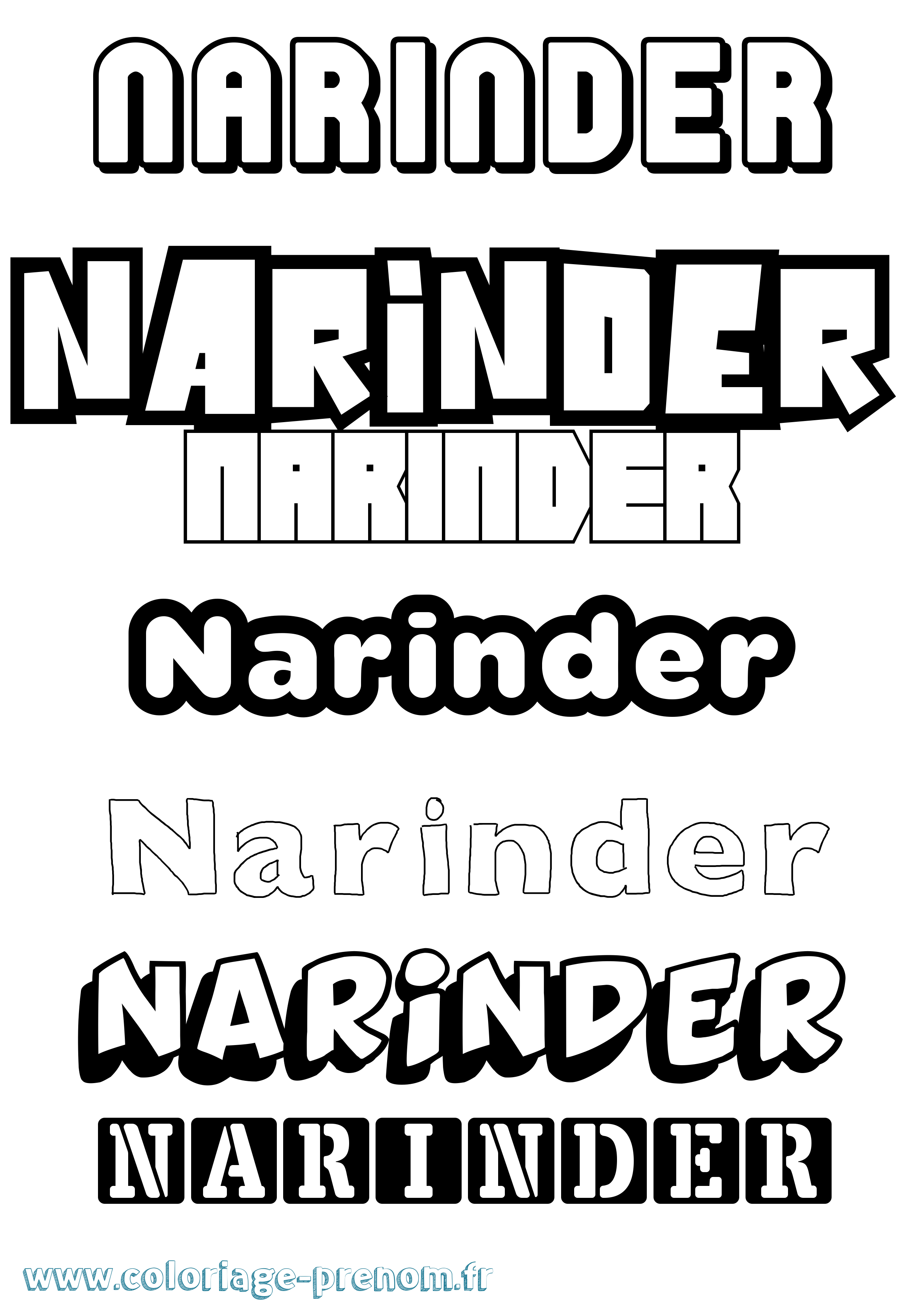 Coloriage Narinder Simple Coloriage prénom Narinder Simple