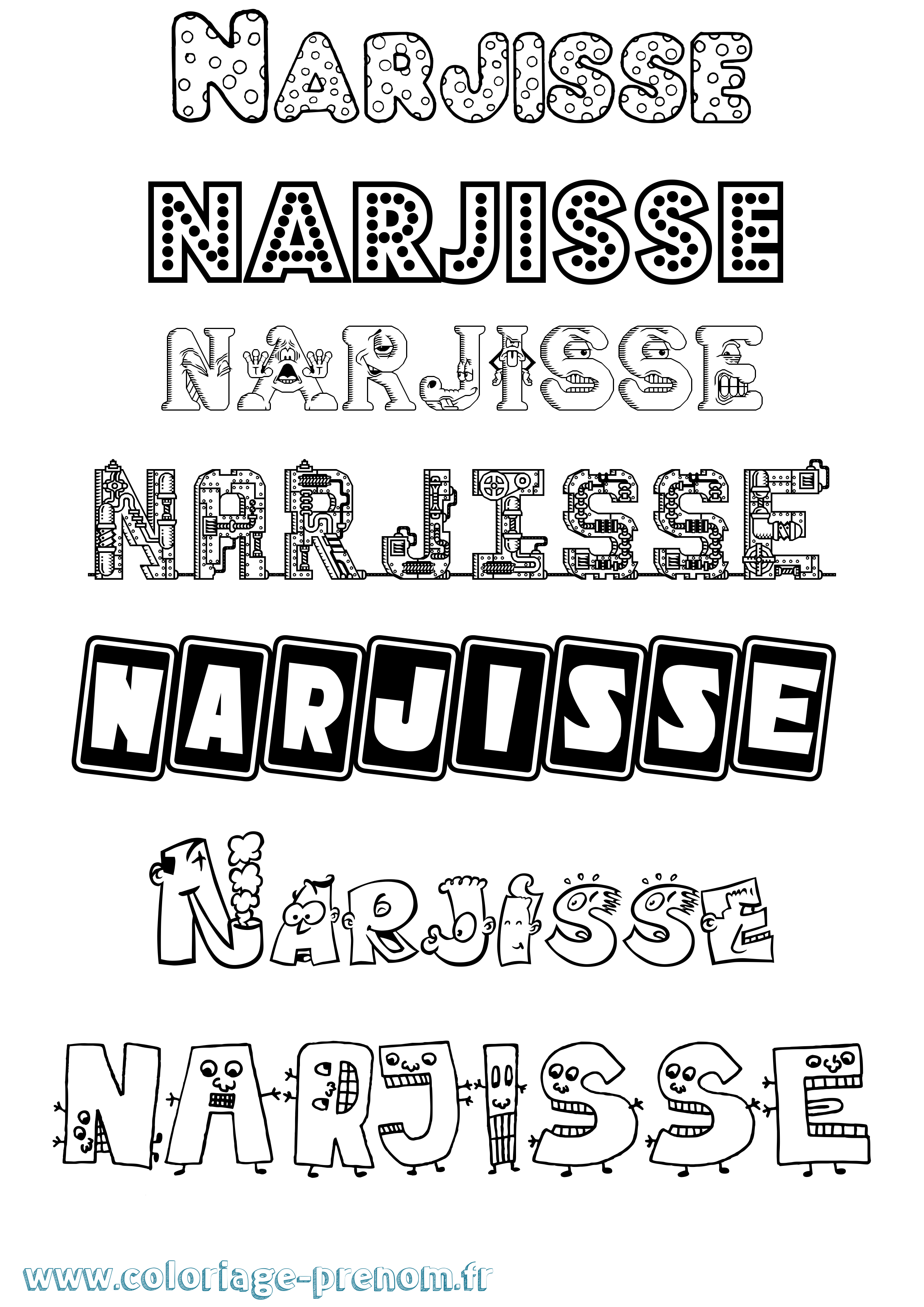 Coloriage Narjisse Fun Coloriage prénom Narjisse Fun