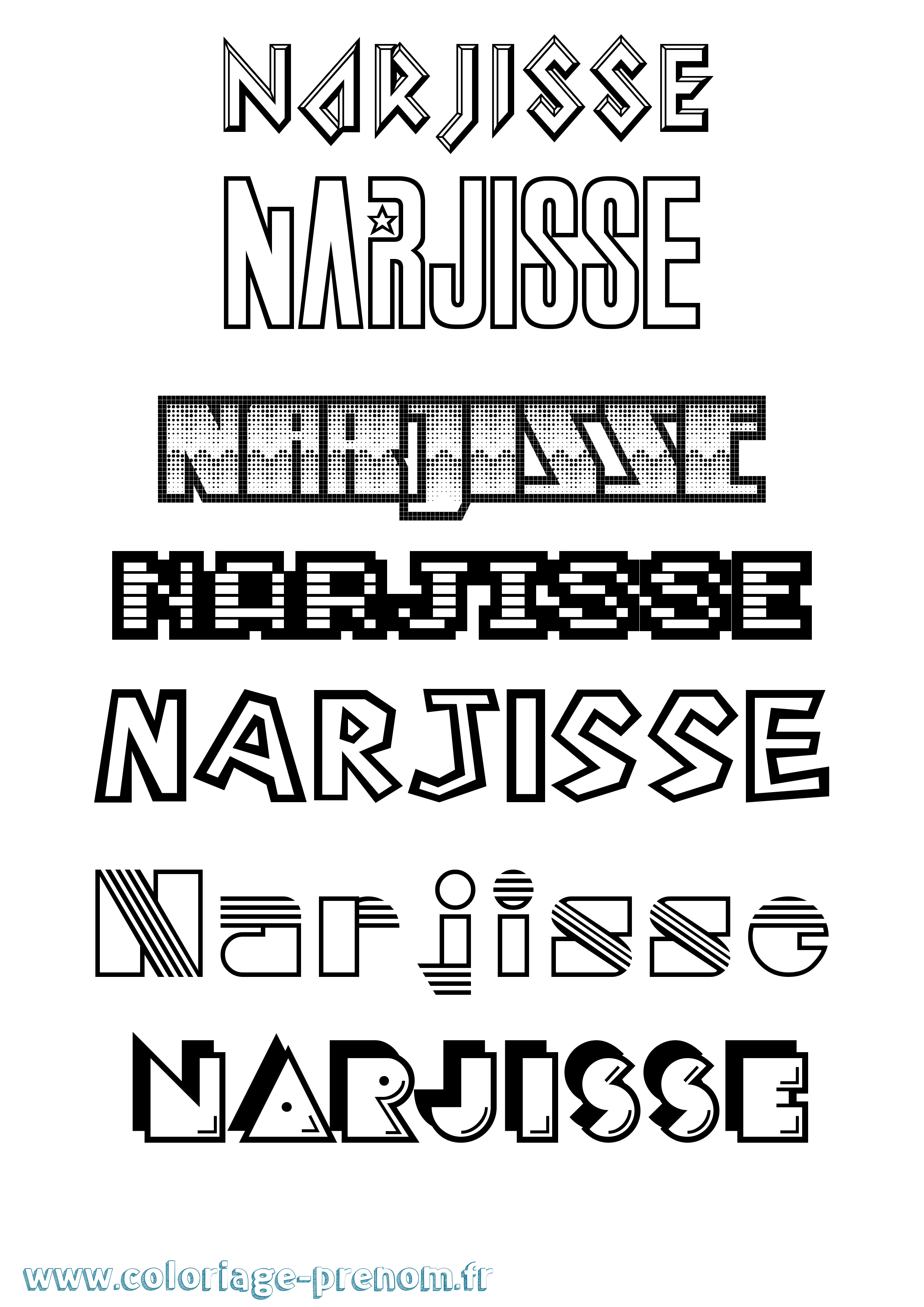 Coloriage Narjisse Jeux Vidéos Coloriage prénom Narjisse Jeux Vidéos