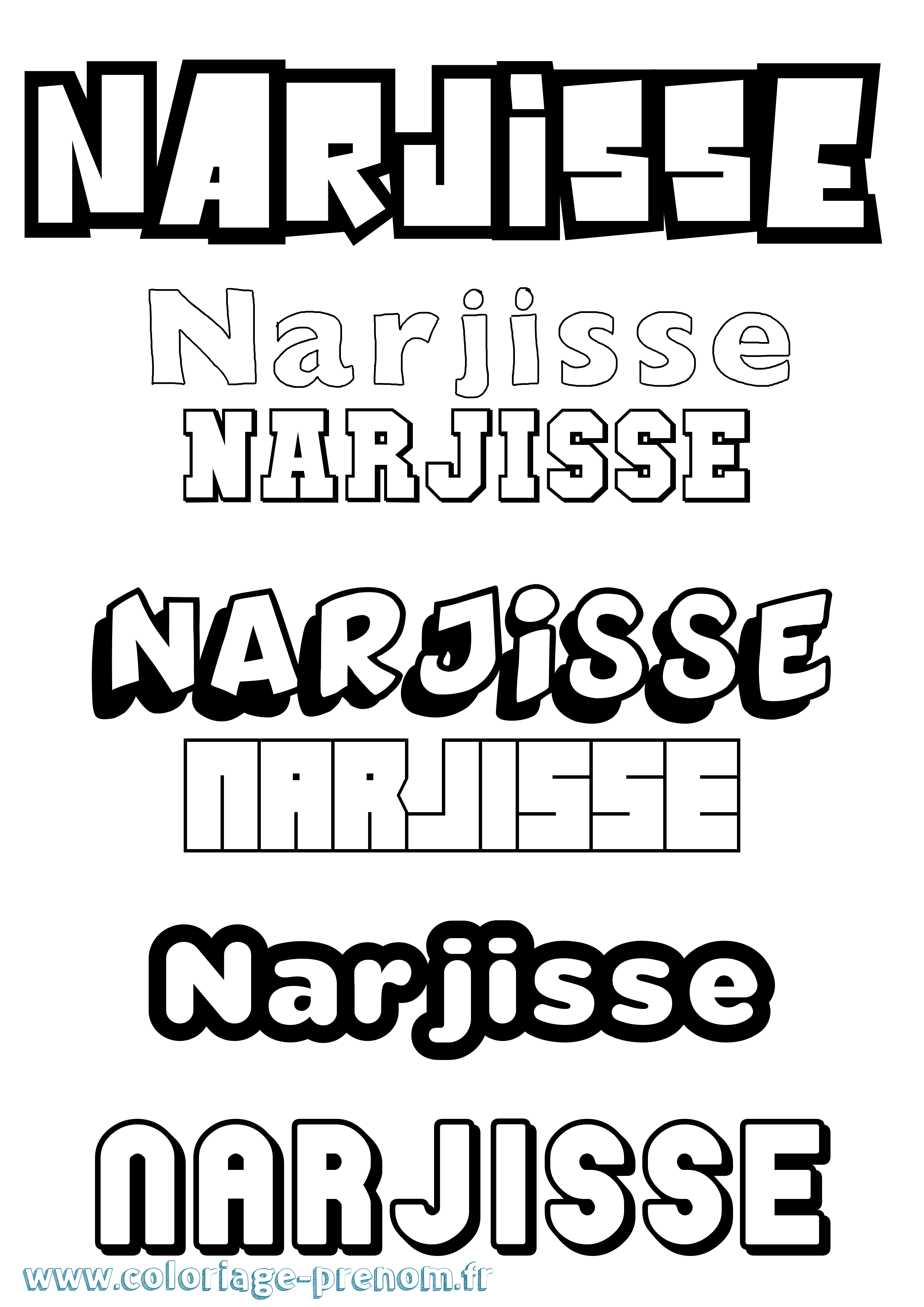 Coloriage Narjisse Simple Coloriage prénom Narjisse Simple