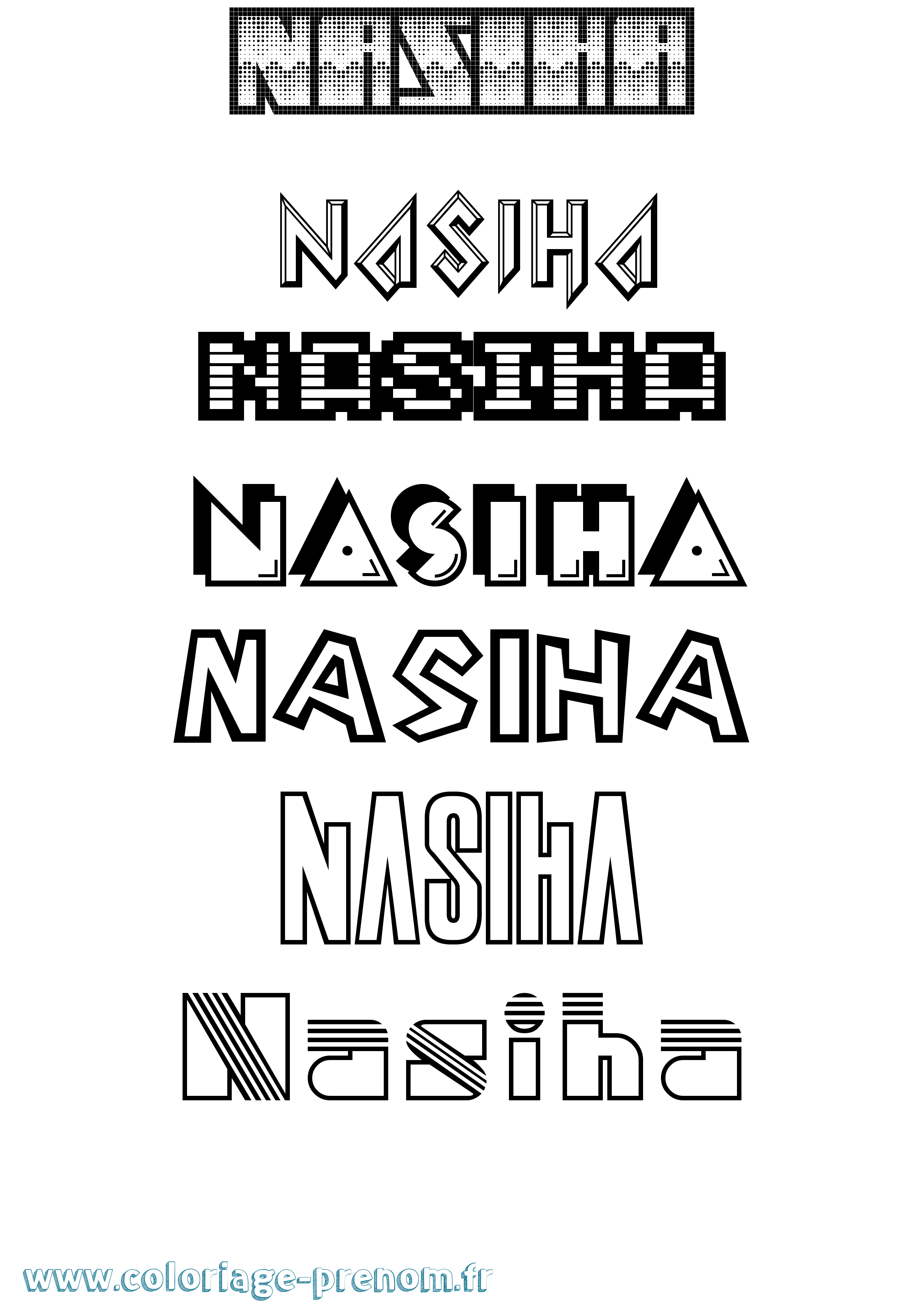 Coloriage Nasiha Jeux Vidéos Coloriage prénom Nasiha Jeux Vidéos