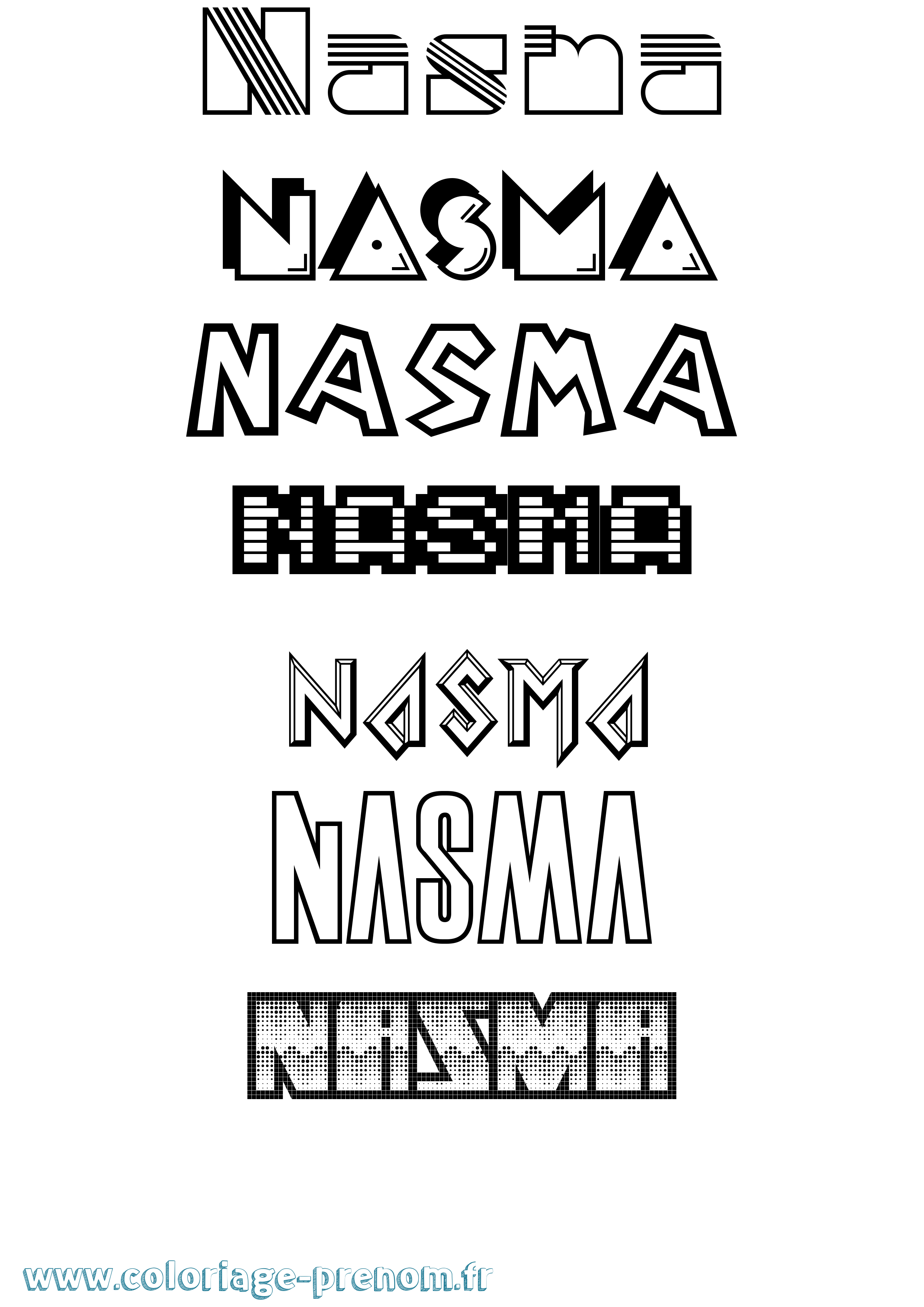 Coloriage Nasma Jeux Vidéos Coloriage prénom Nasma Jeux Vidéos