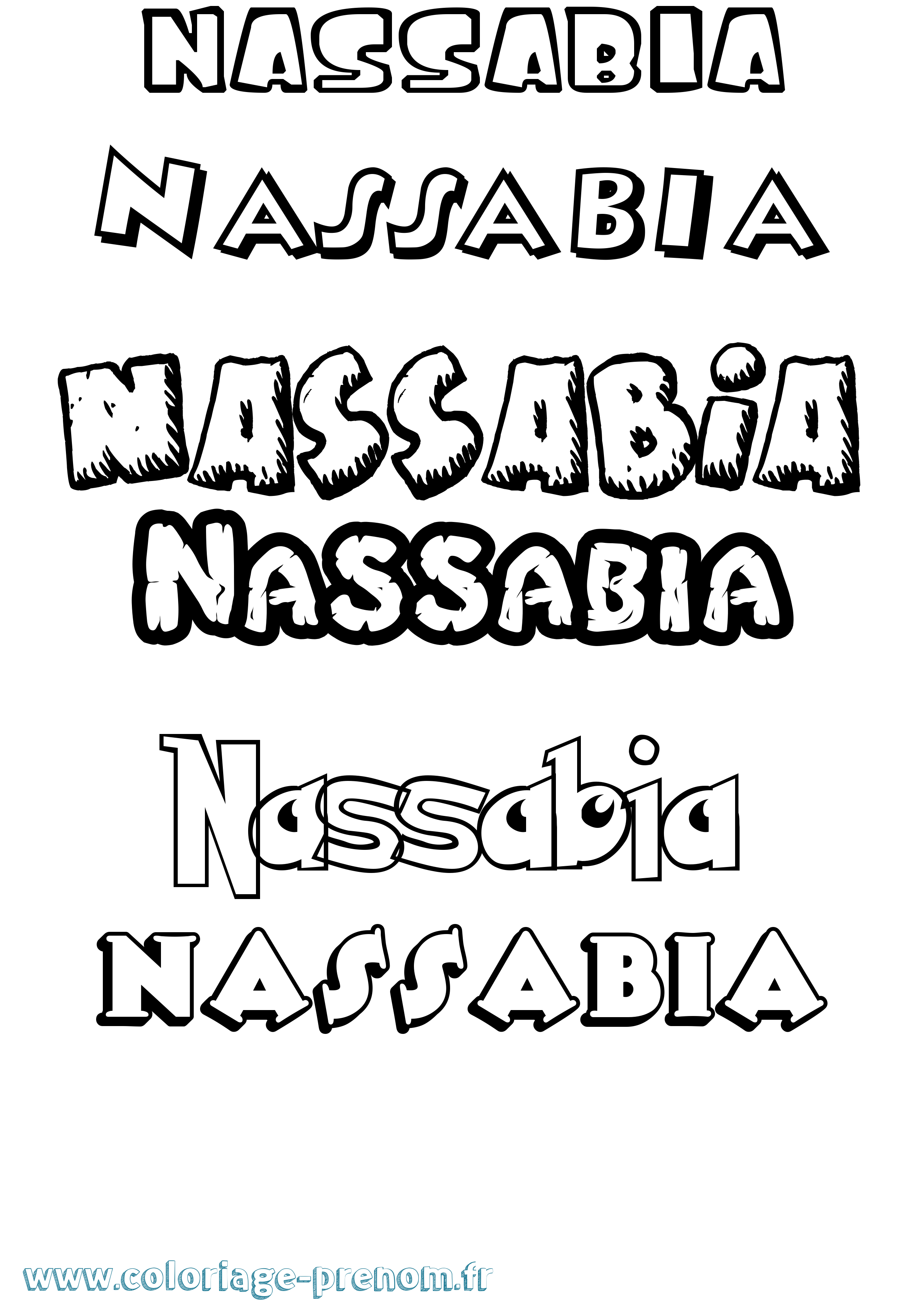 Coloriage Nassabia Dessin Animé Coloriage prénom Nassabia Dessin Animé