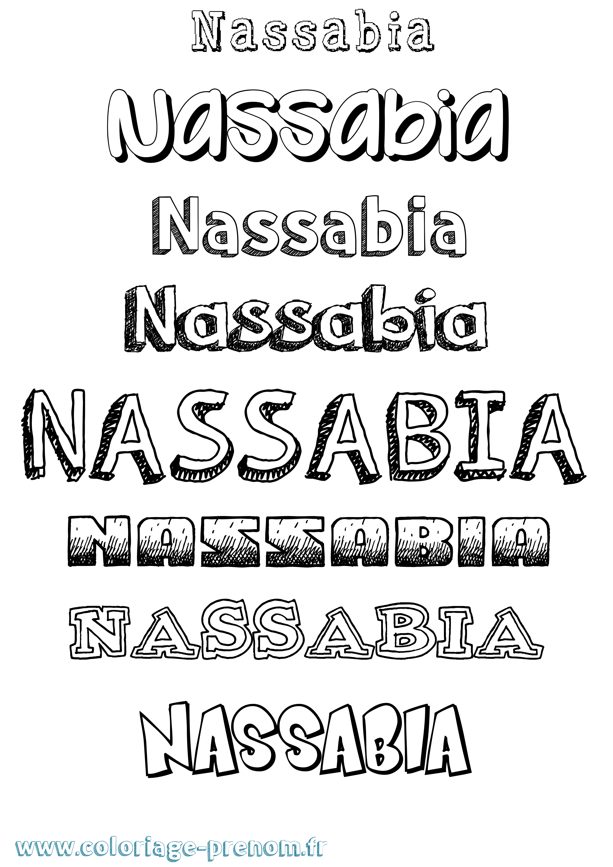 Coloriage Nassabia Dessiné Coloriage prénom Nassabia Dessiné