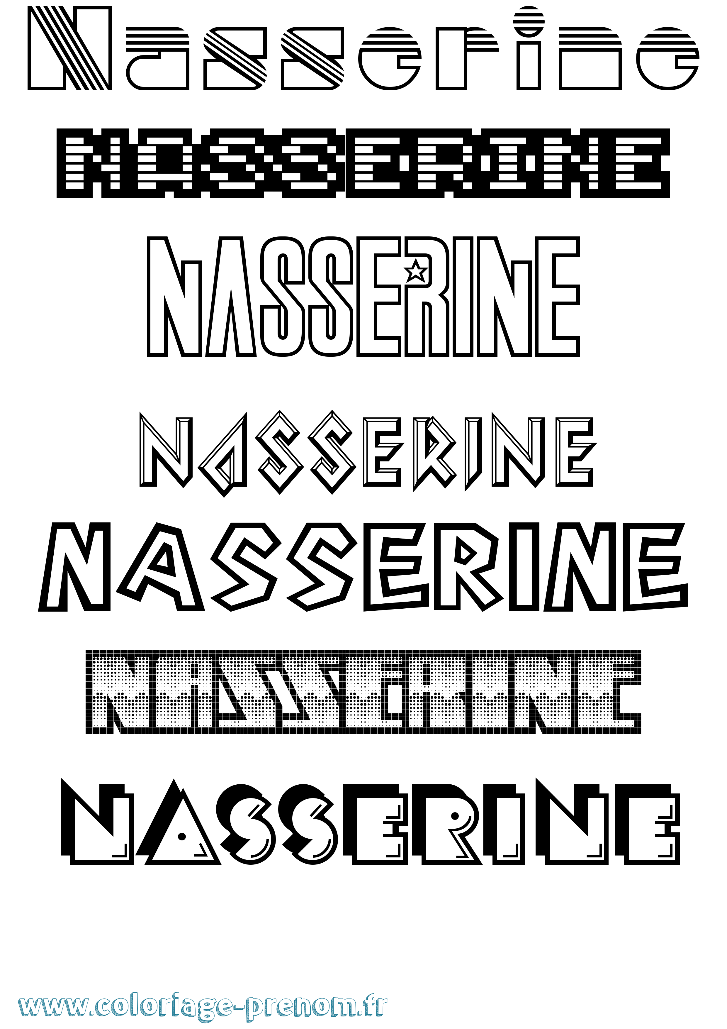 Coloriage Nasserine Jeux Vidéos Coloriage prénom Nasserine Jeux Vidéos