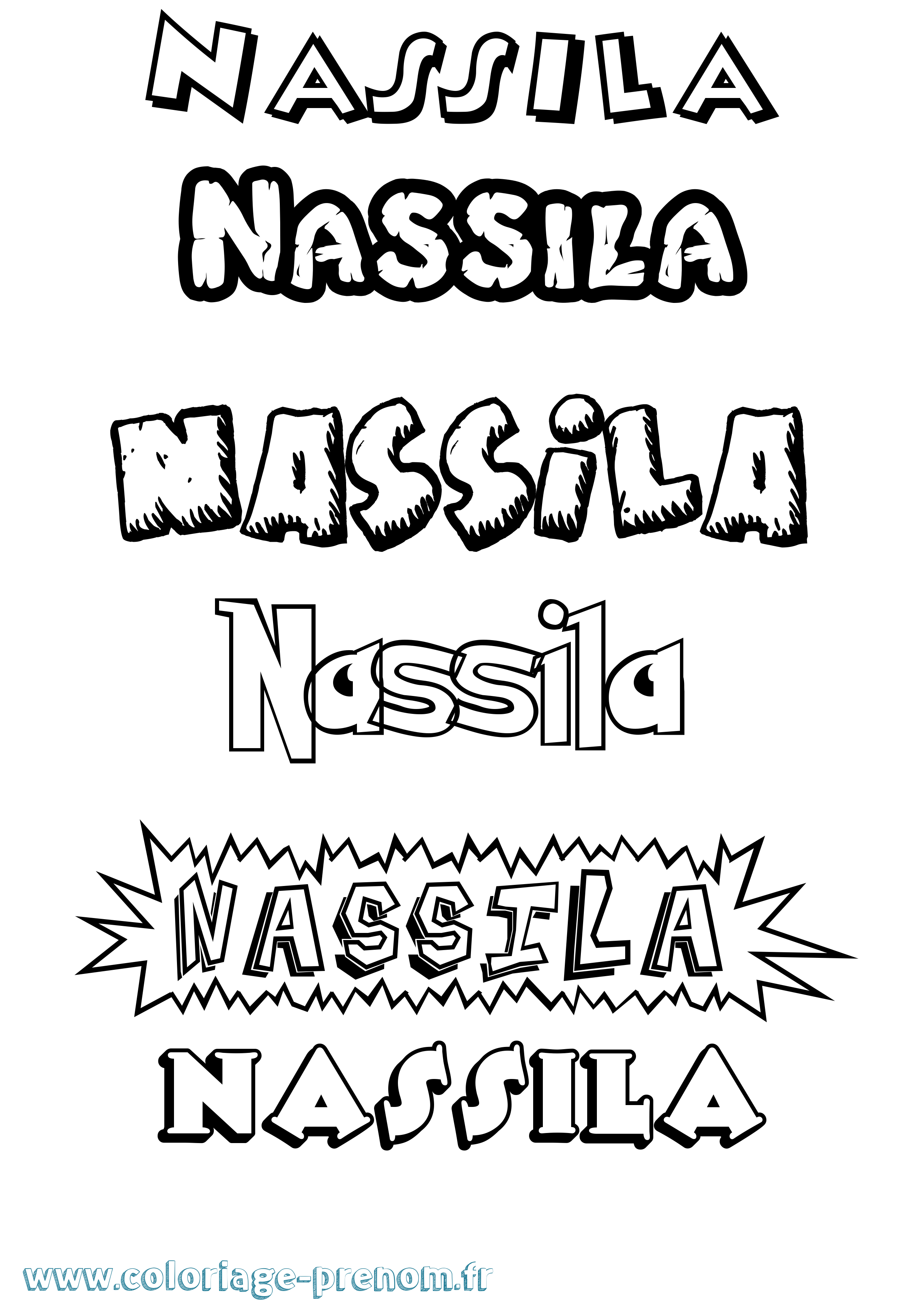 Coloriage Nassila Dessin Animé Coloriage prénom Nassila Dessin Animé