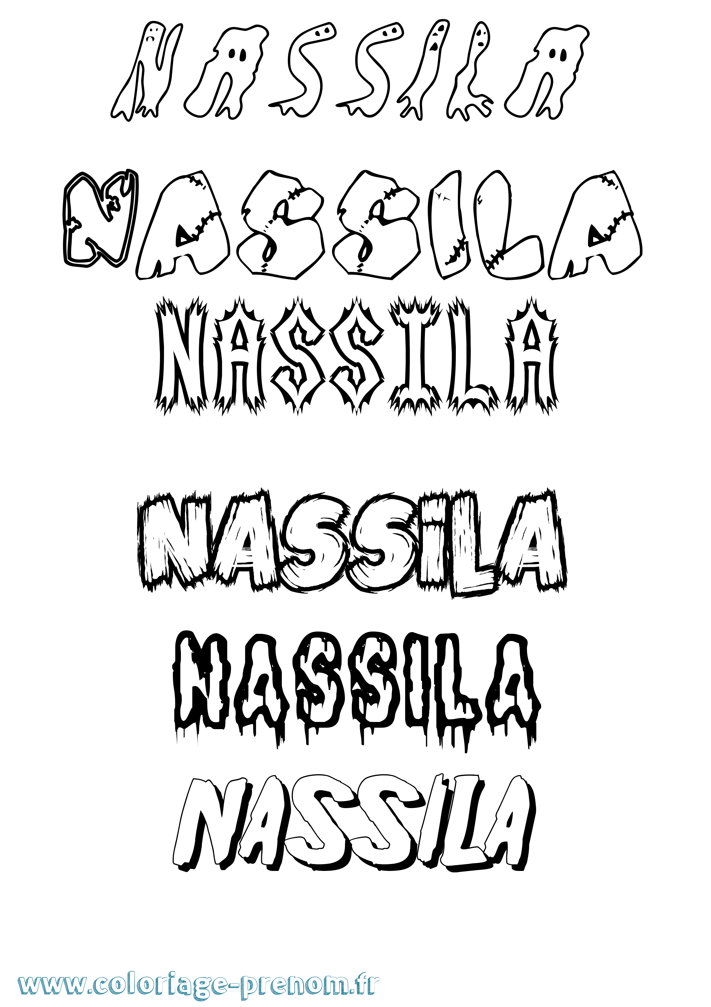 Coloriage Nassila Frisson Coloriage prénom Nassila Frisson