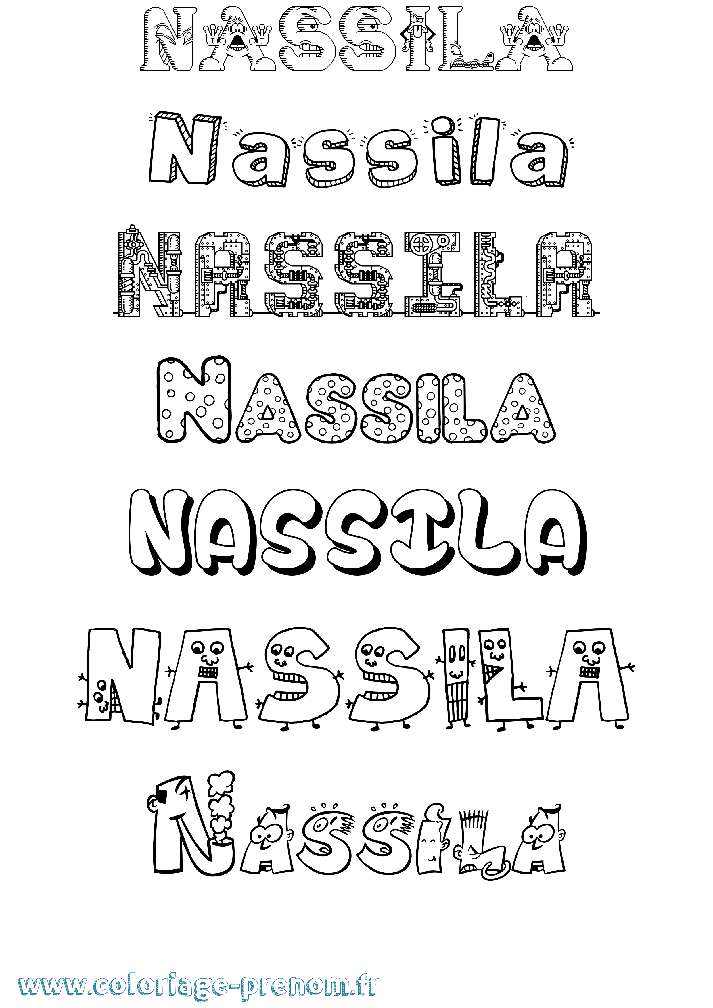 Coloriage Nassila Fun Coloriage prénom Nassila Fun