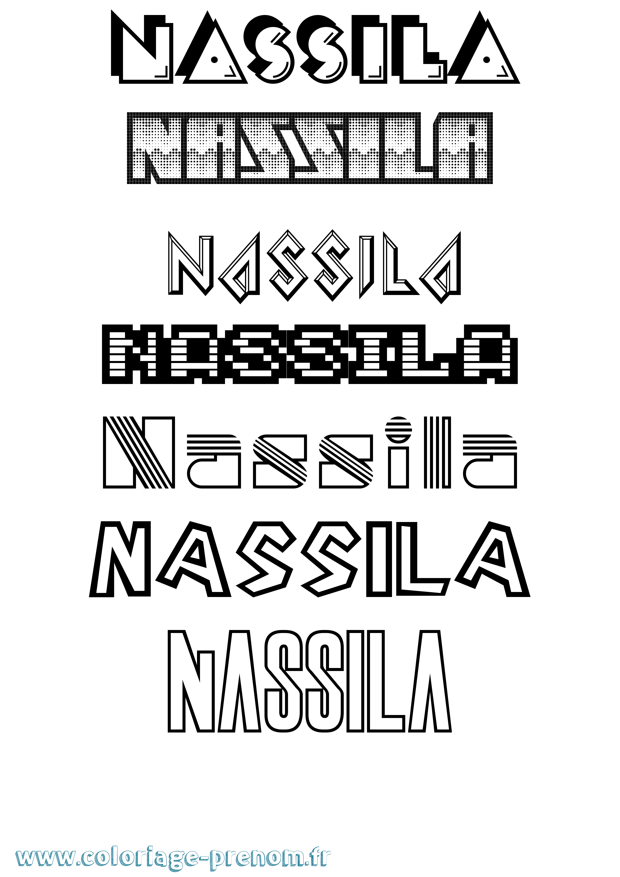Coloriage Nassila Jeux Vidéos Coloriage prénom Nassila Jeux Vidéos