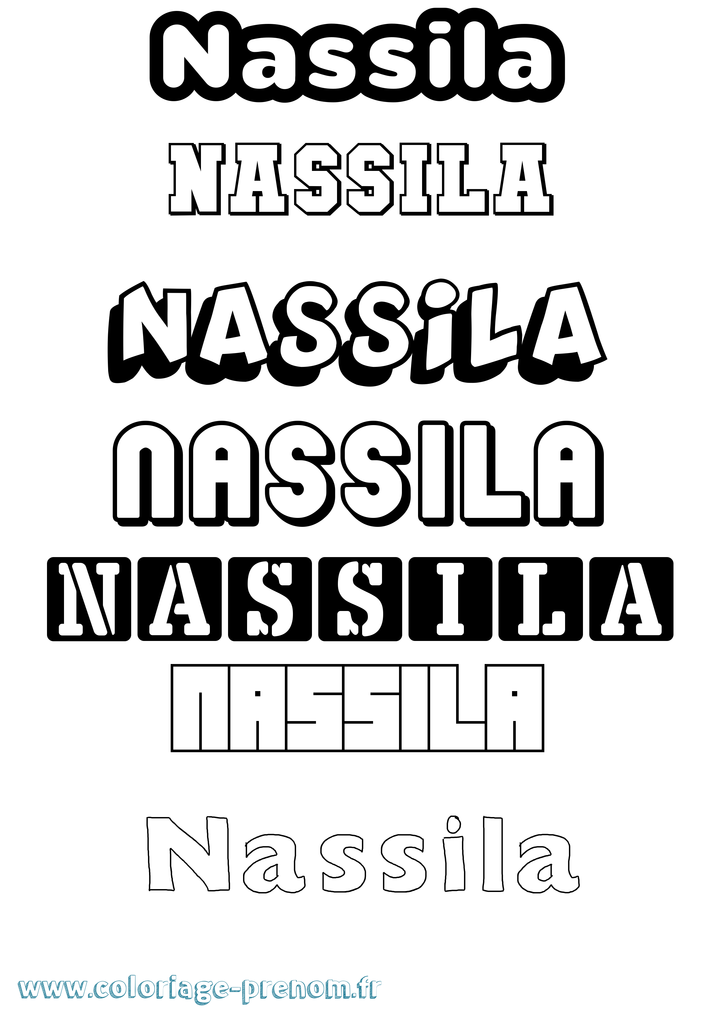 Coloriage Nassila Simple Coloriage prénom Nassila Simple