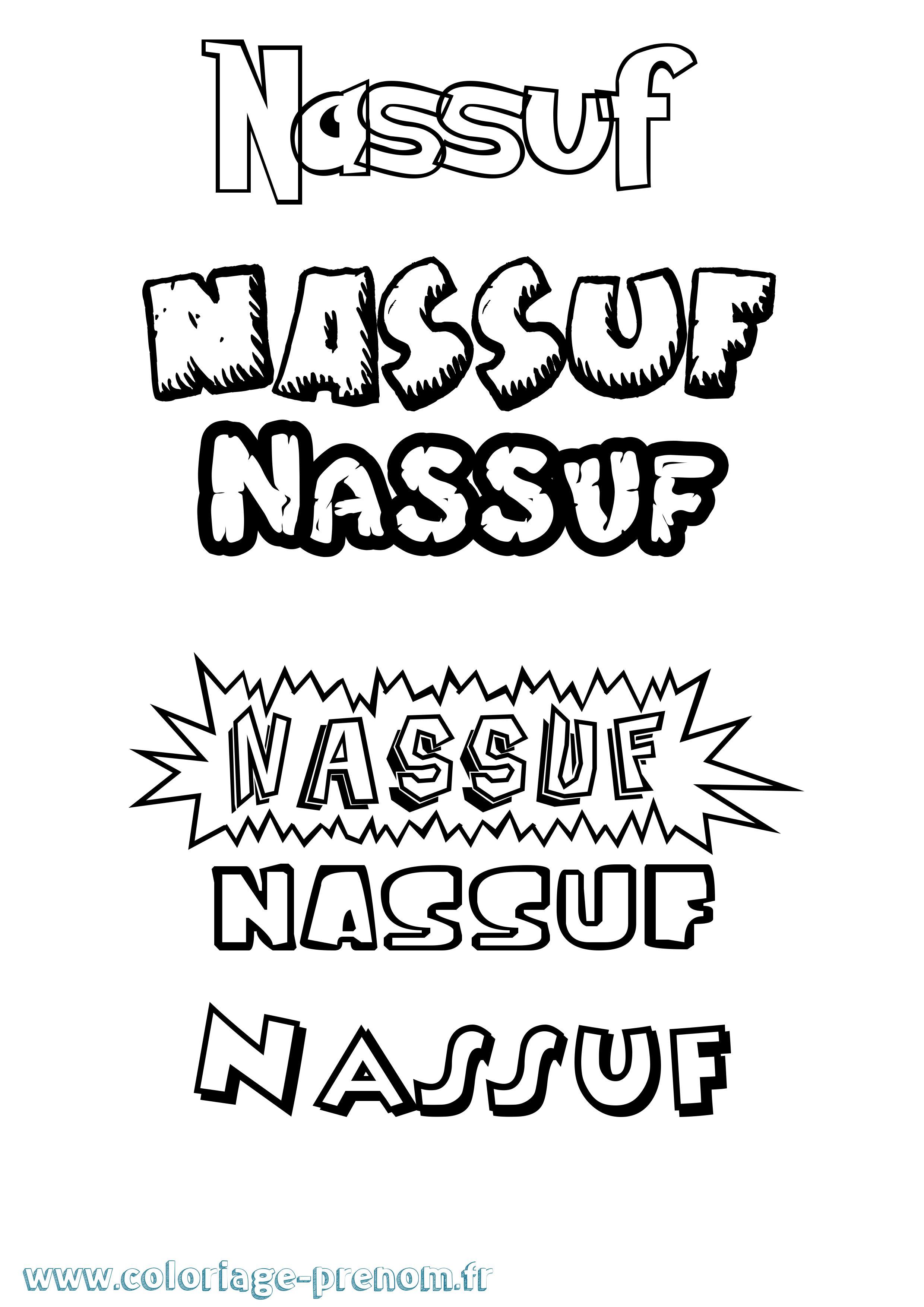 Coloriage Nassuf Dessin Animé Coloriage prénom Nassuf Dessin Animé