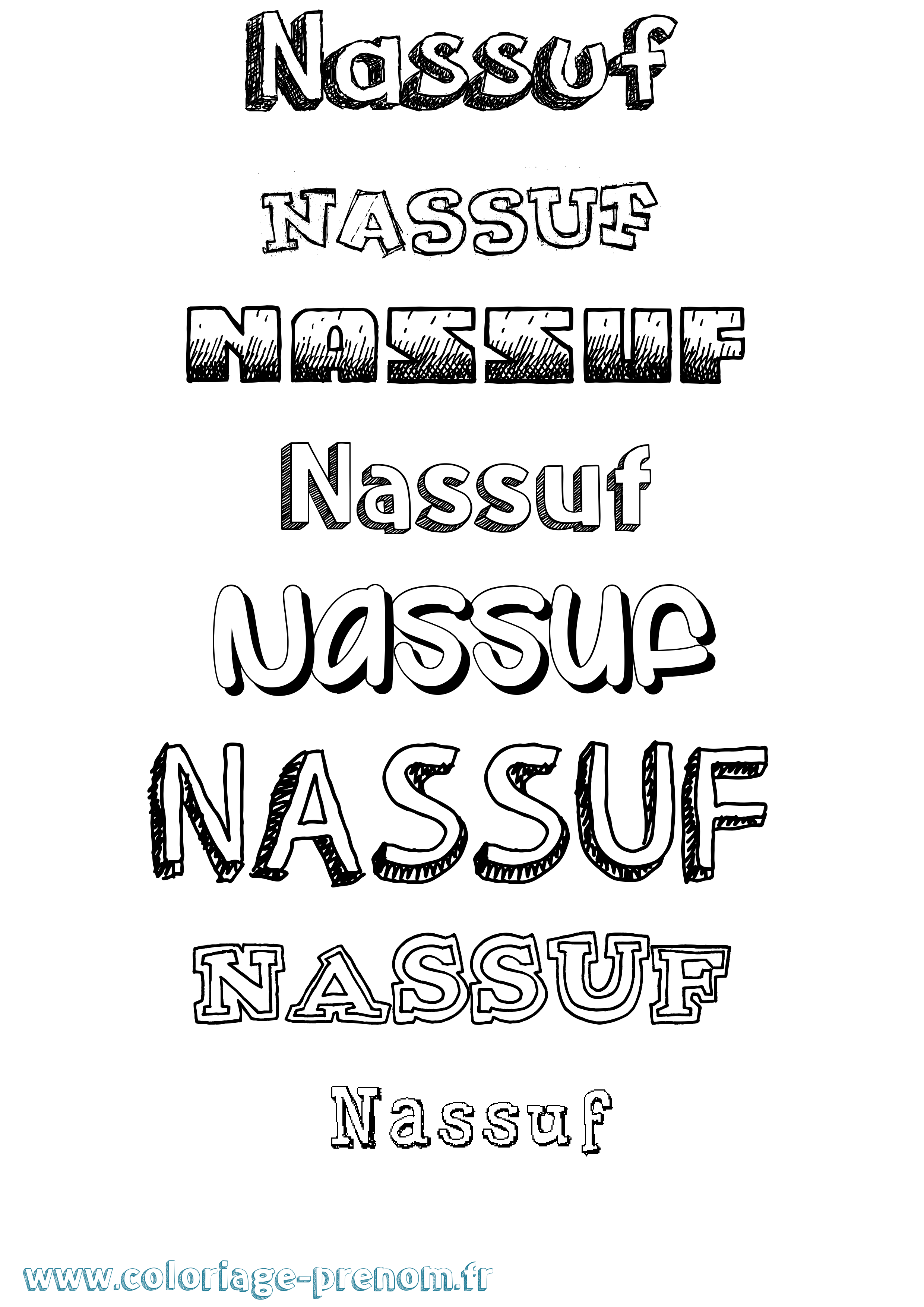 Coloriage Nassuf Dessiné Coloriage prénom Nassuf Dessiné