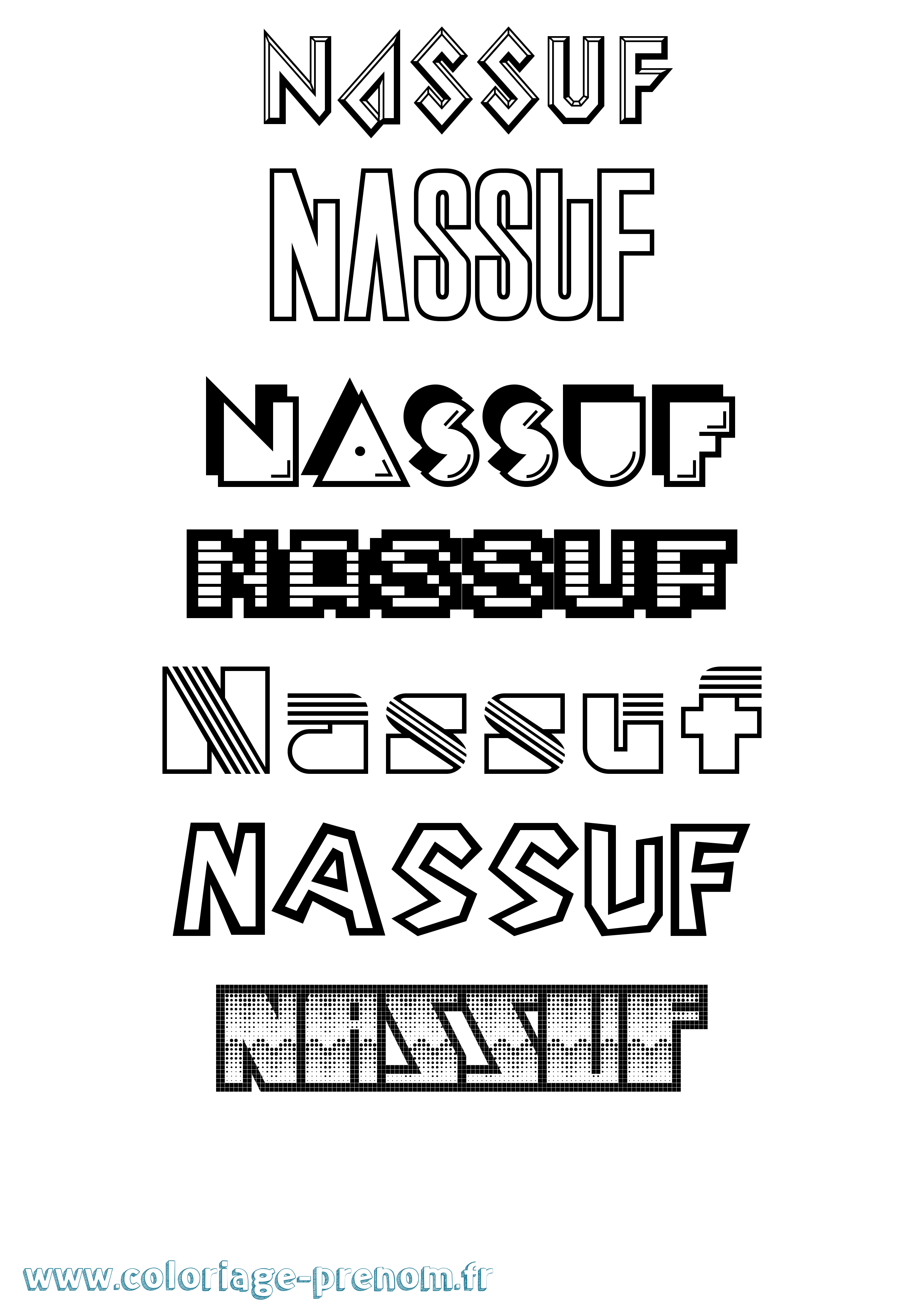 Coloriage Nassuf Jeux Vidéos Coloriage prénom Nassuf Jeux Vidéos