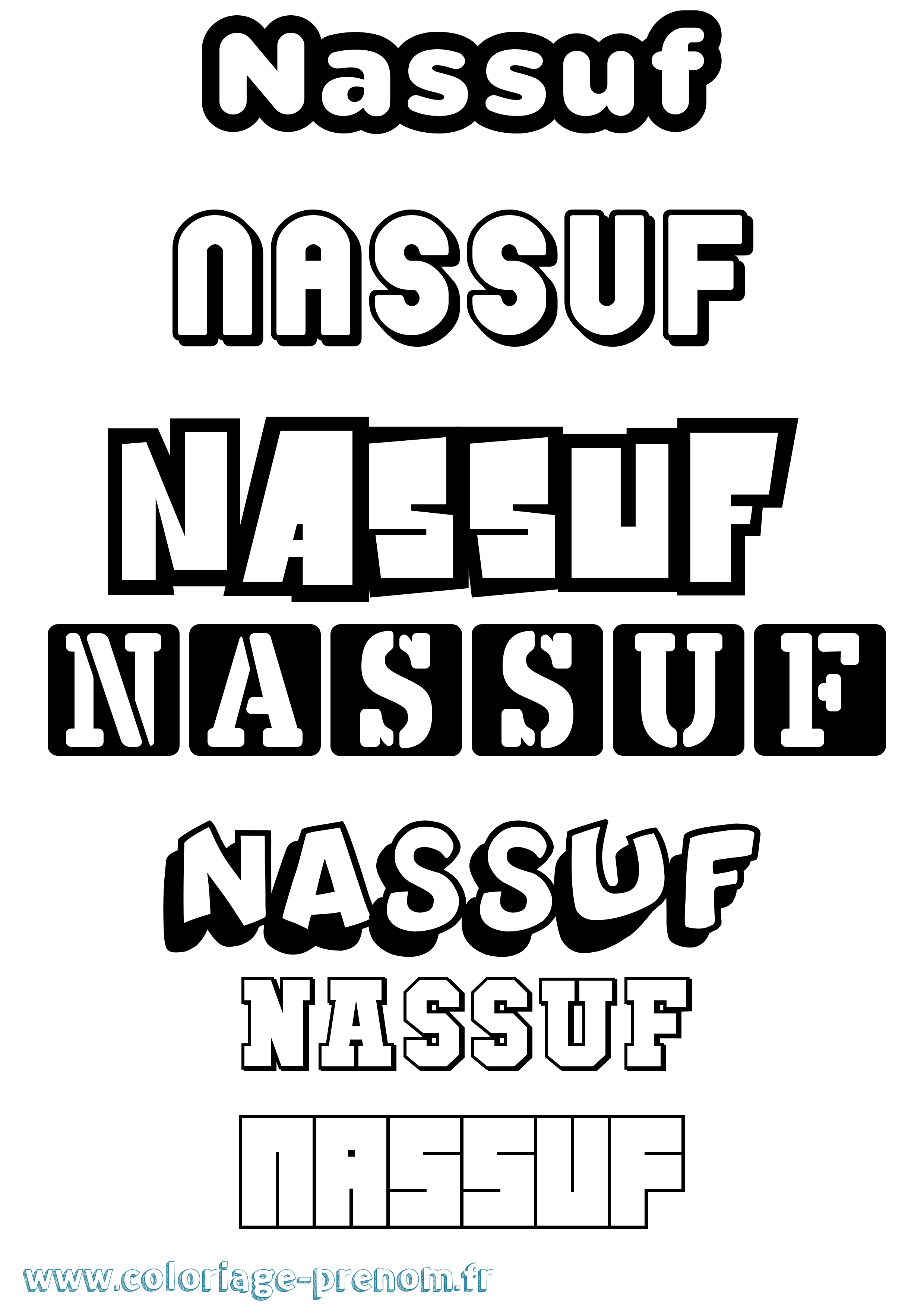 Coloriage Nassuf Simple Coloriage prénom Nassuf Simple