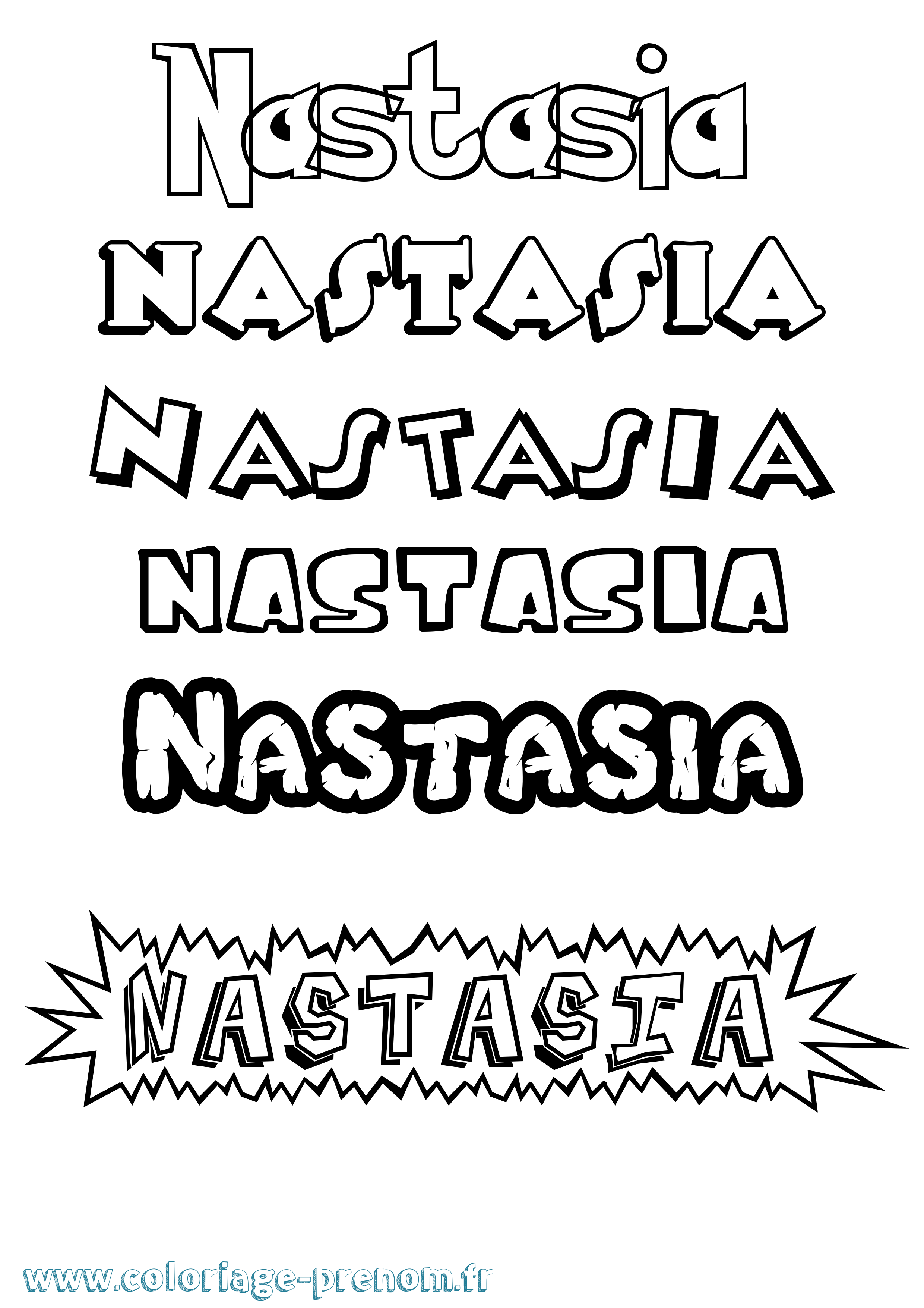 Coloriage Nastasia Dessin Animé Coloriage prénom Nastasia Dessin Animé