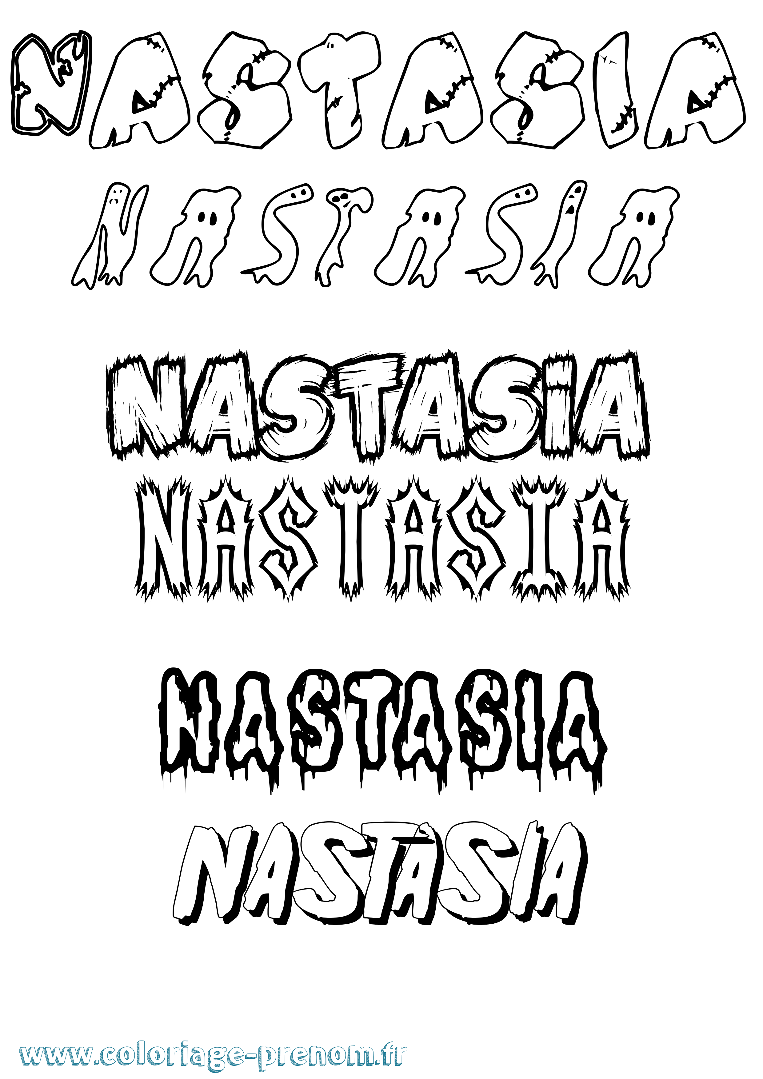 Coloriage Nastasia Frisson Coloriage prénom Nastasia Frisson