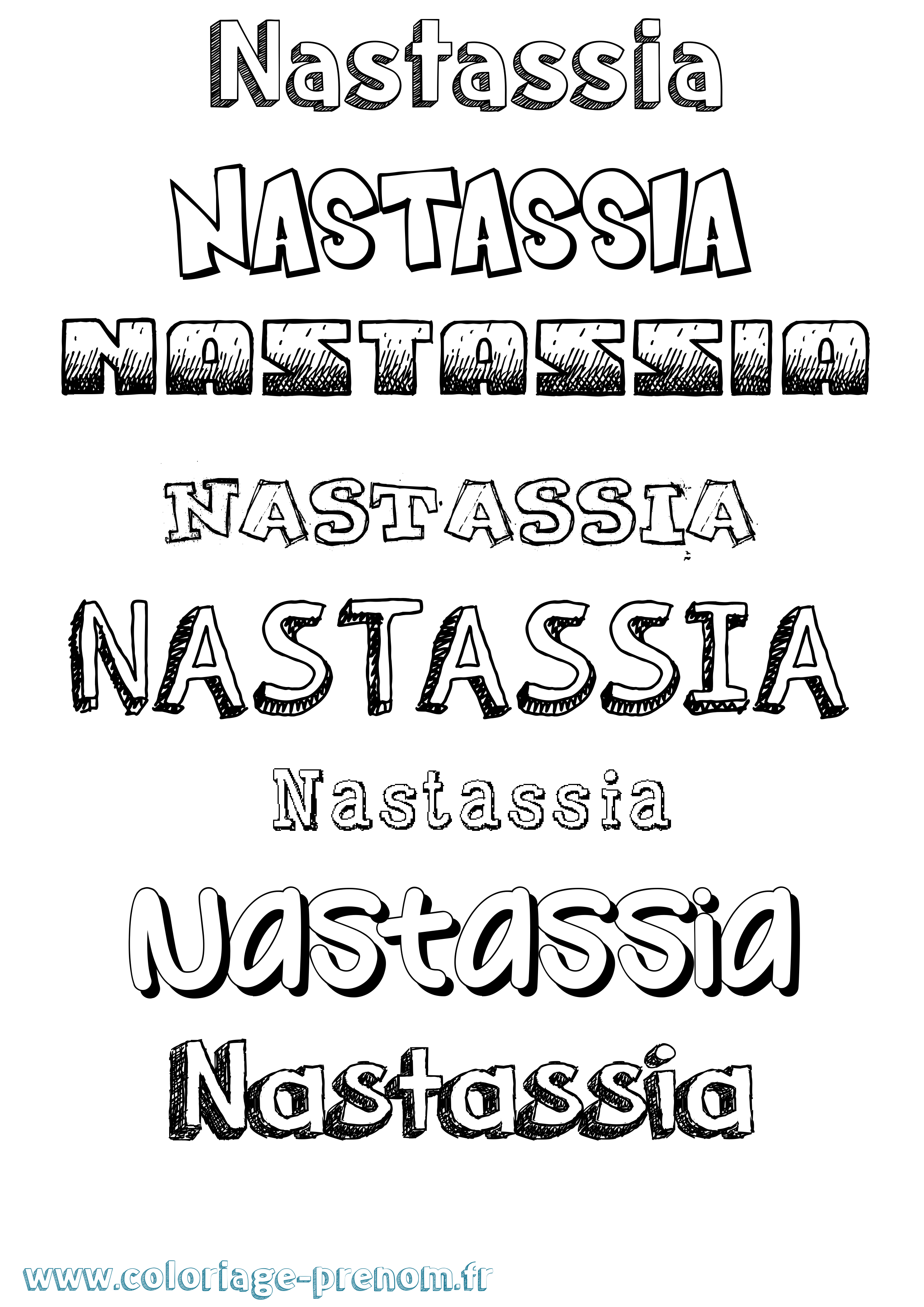 Coloriage Nastassia Dessiné Coloriage prénom Nastassia Dessiné