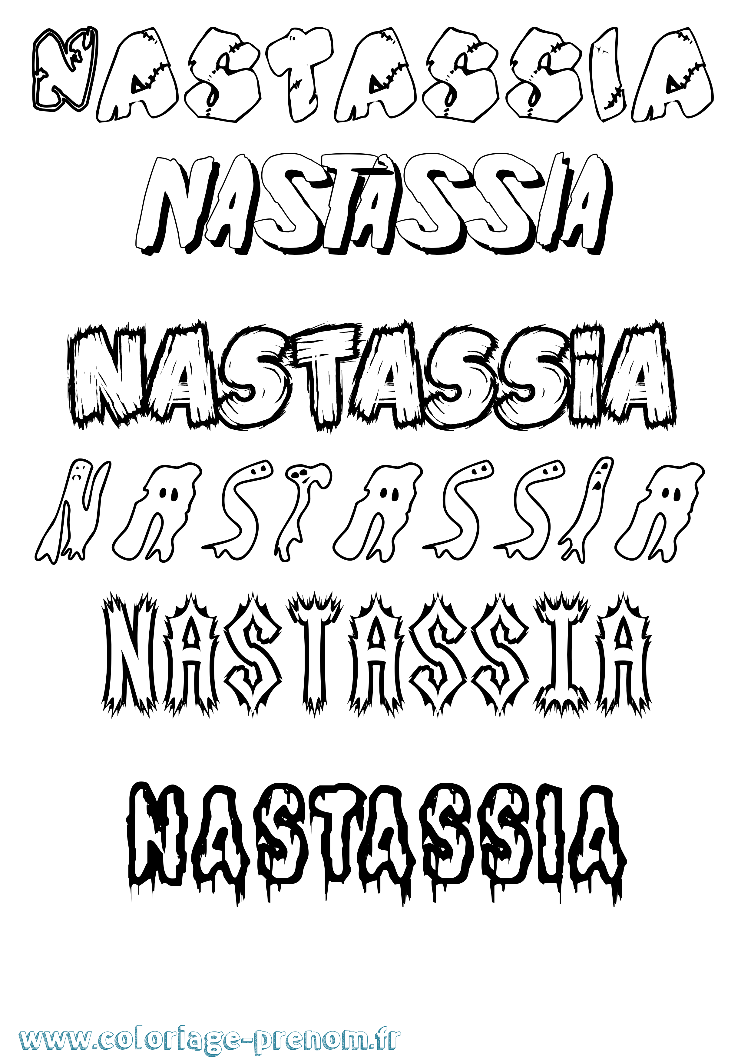Coloriage Nastassia Frisson Coloriage prénom Nastassia Frisson