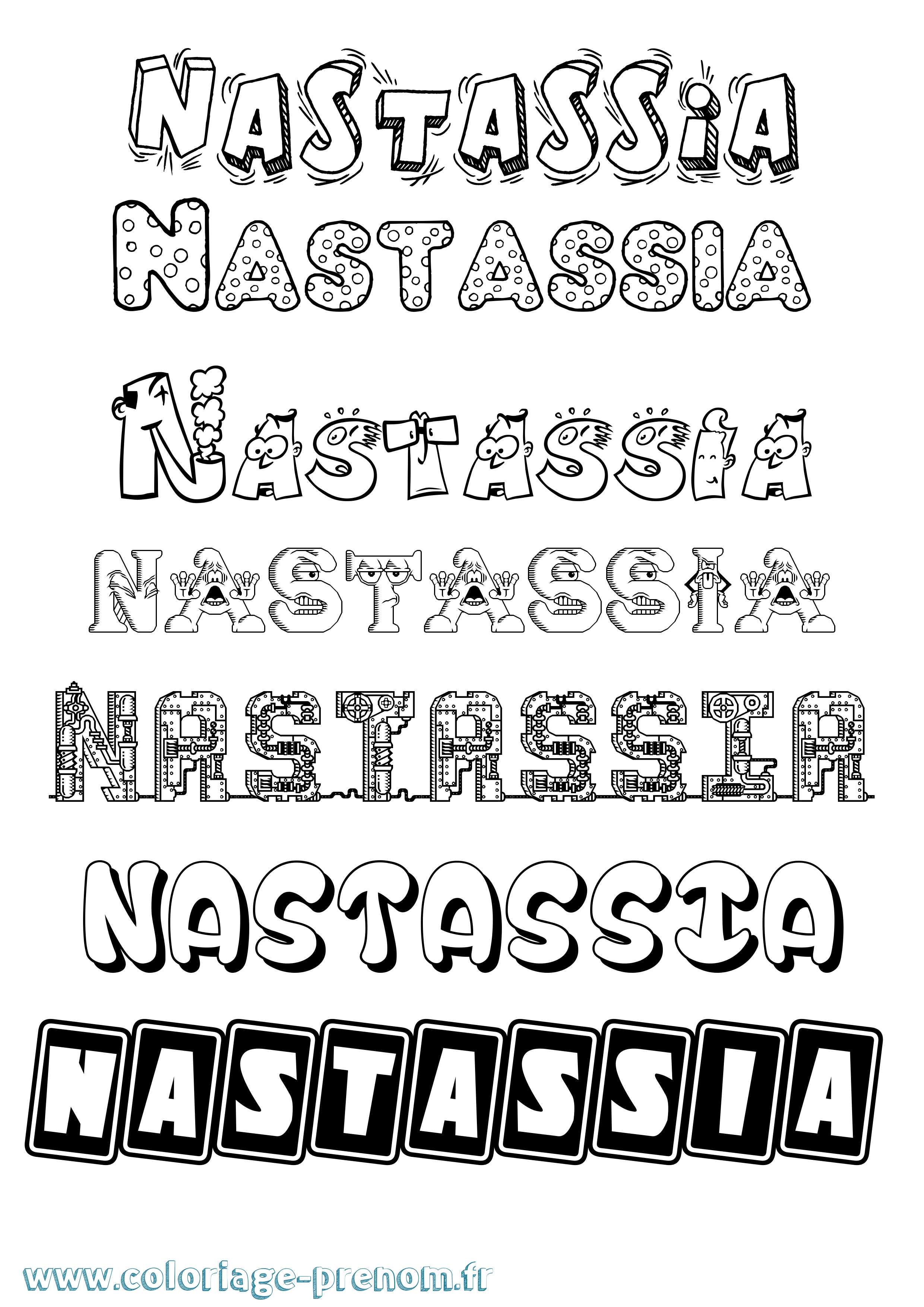 Coloriage Nastassia Fun Coloriage prénom Nastassia Fun