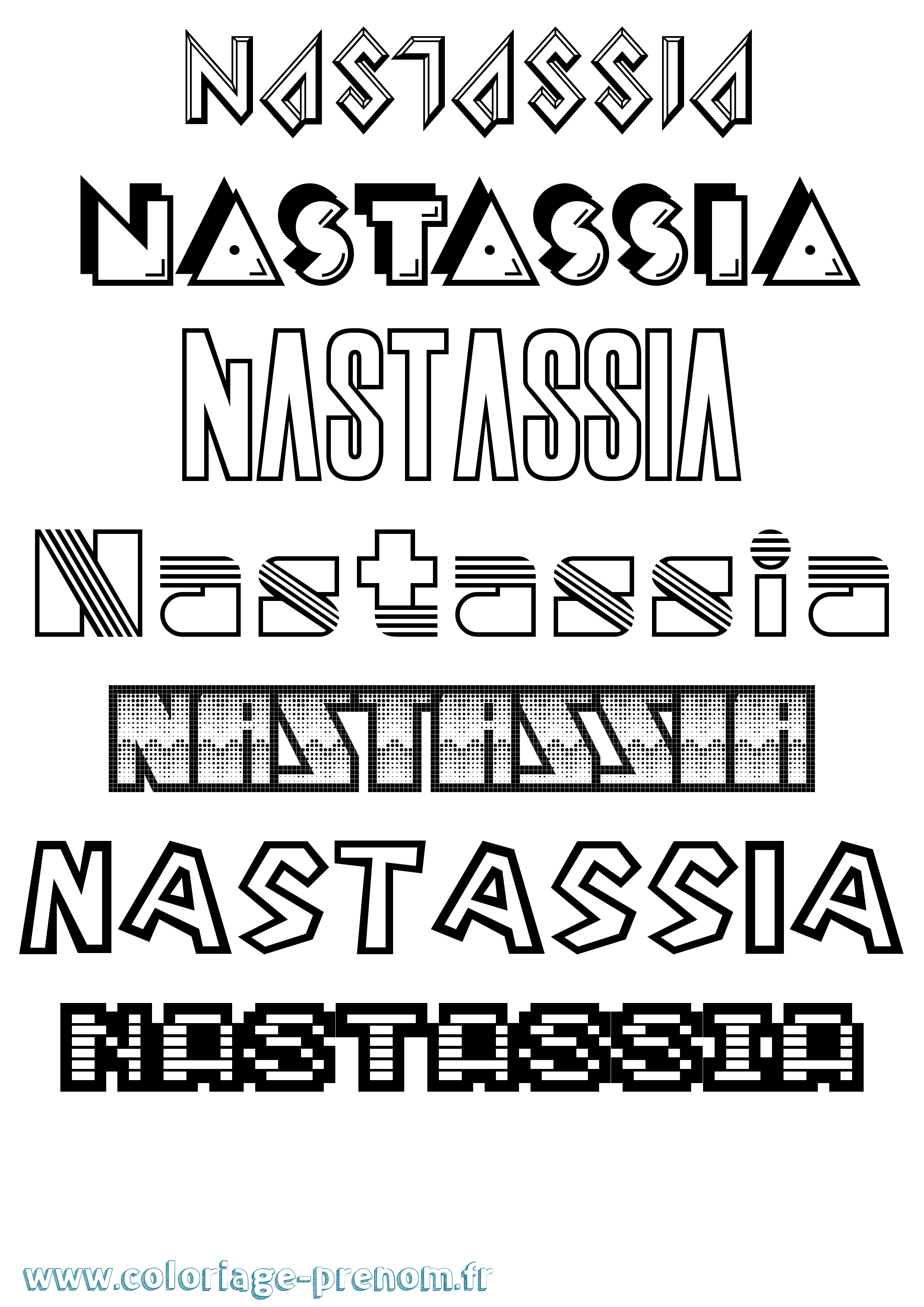Coloriage Nastassia Jeux Vidéos Coloriage prénom Nastassia Jeux Vidéos