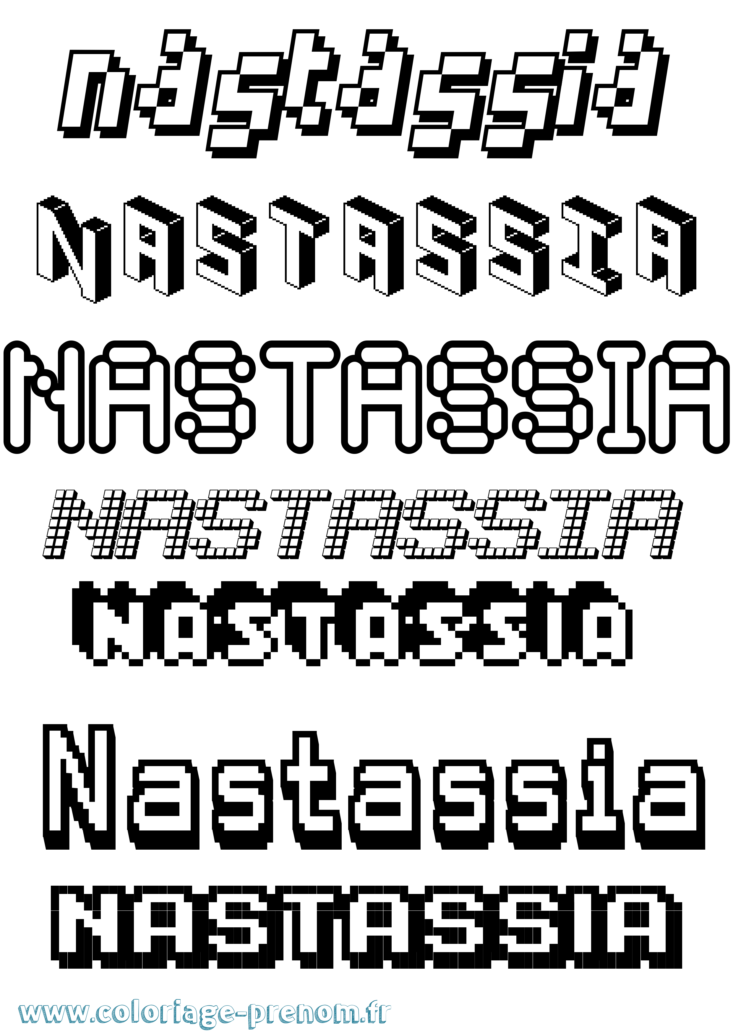 Coloriage Nastassia Pixel Coloriage prénom Nastassia Pixel