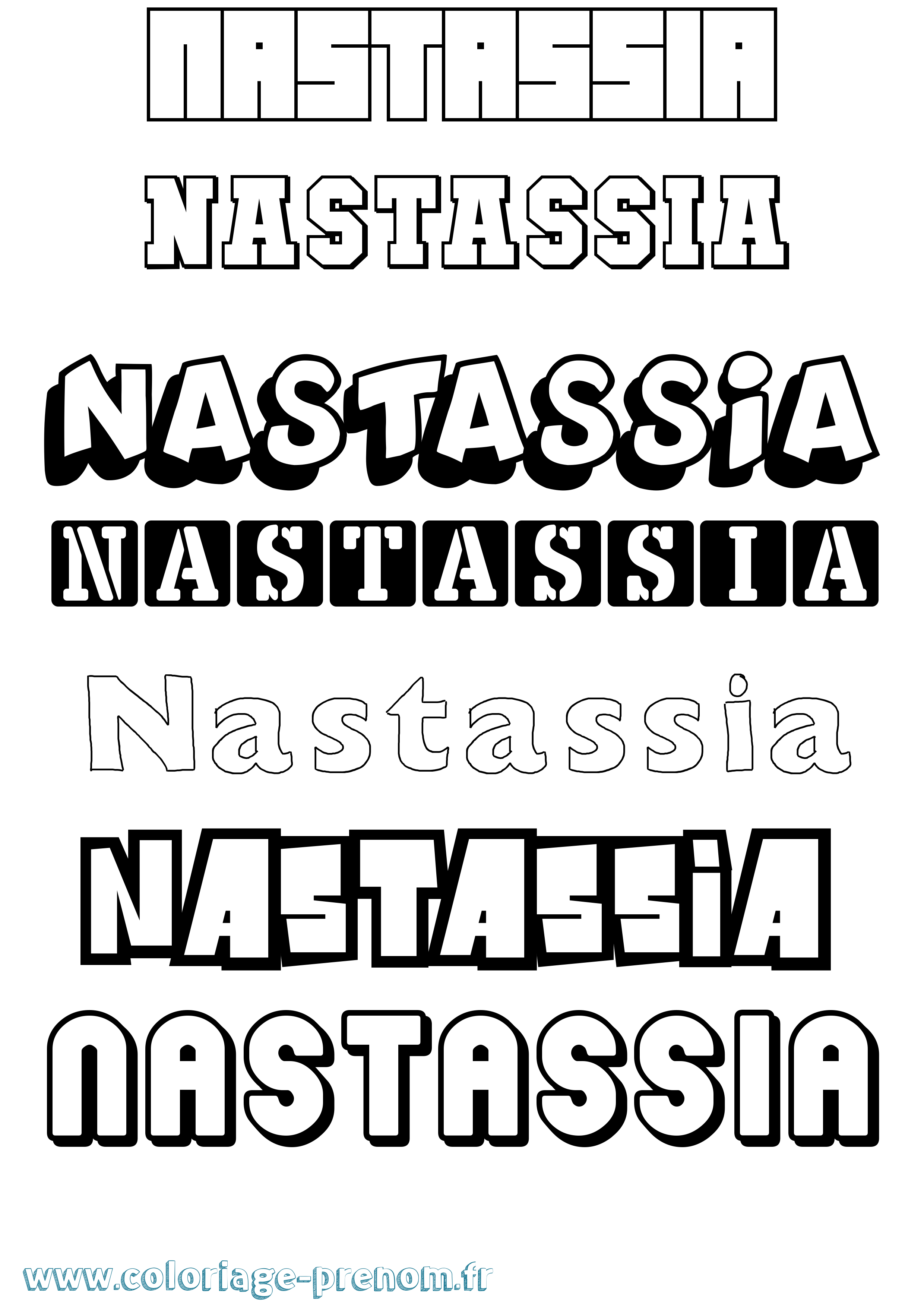 Coloriage Nastassia Simple Coloriage prénom Nastassia Simple