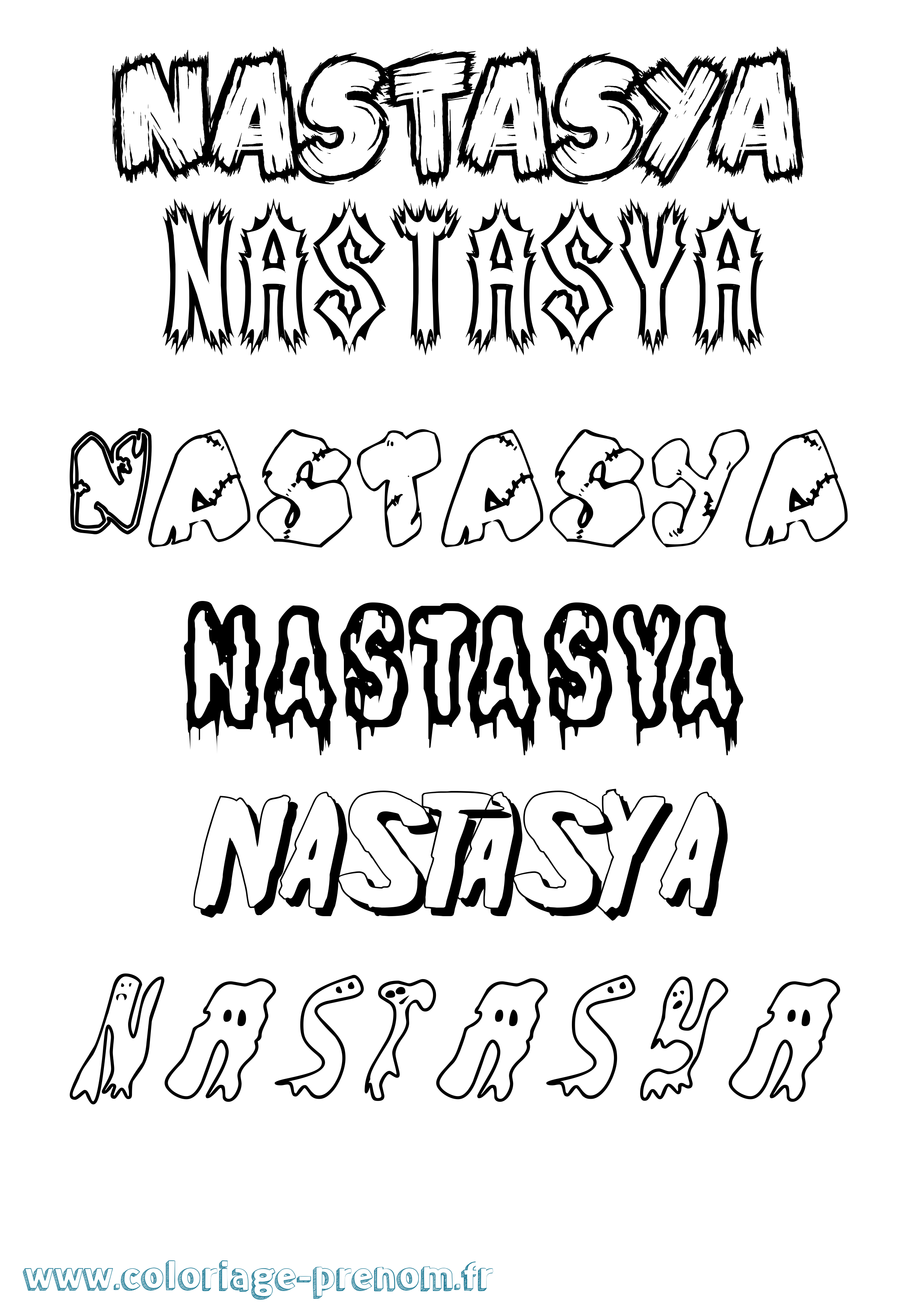 Coloriage Nastasya Frisson Coloriage prénom Nastasya Frisson