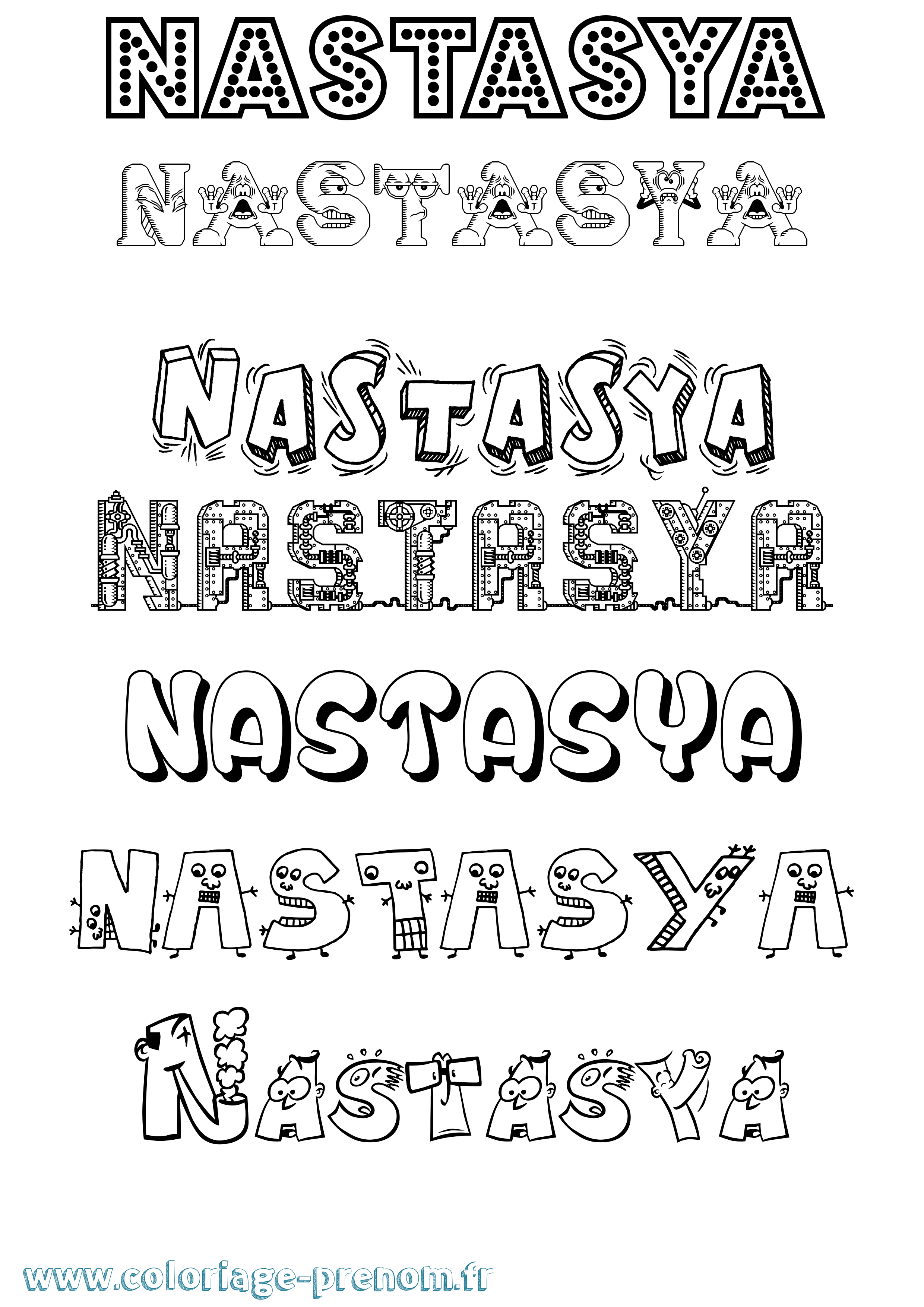 Coloriage Nastasya Fun Coloriage prénom Nastasya Fun