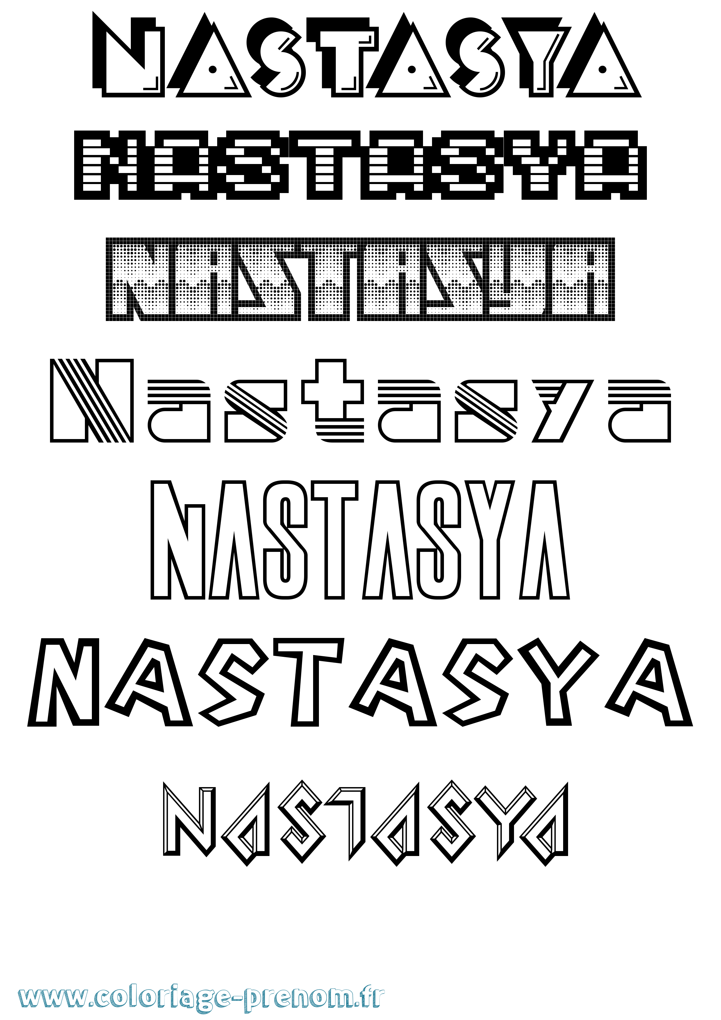 Coloriage Nastasya Jeux Vidéos Coloriage prénom Nastasya Jeux Vidéos